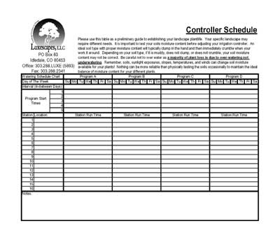 Controller Schedule