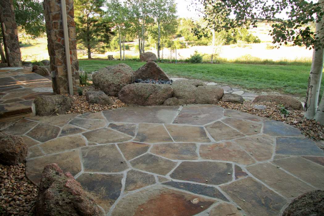 Stone Patio with Fire Pit