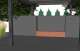 3d fire pit and wall rendering