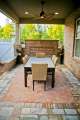 slate patio with brick inlay