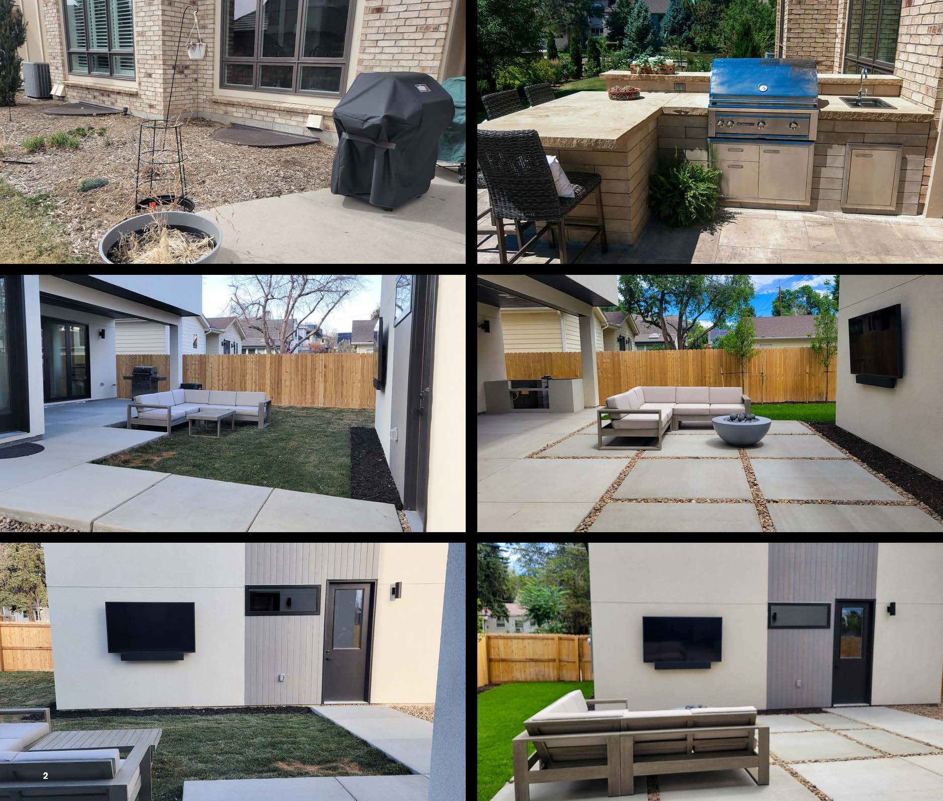 Before and after photo of a landscape project in greater Denver, Colorado.