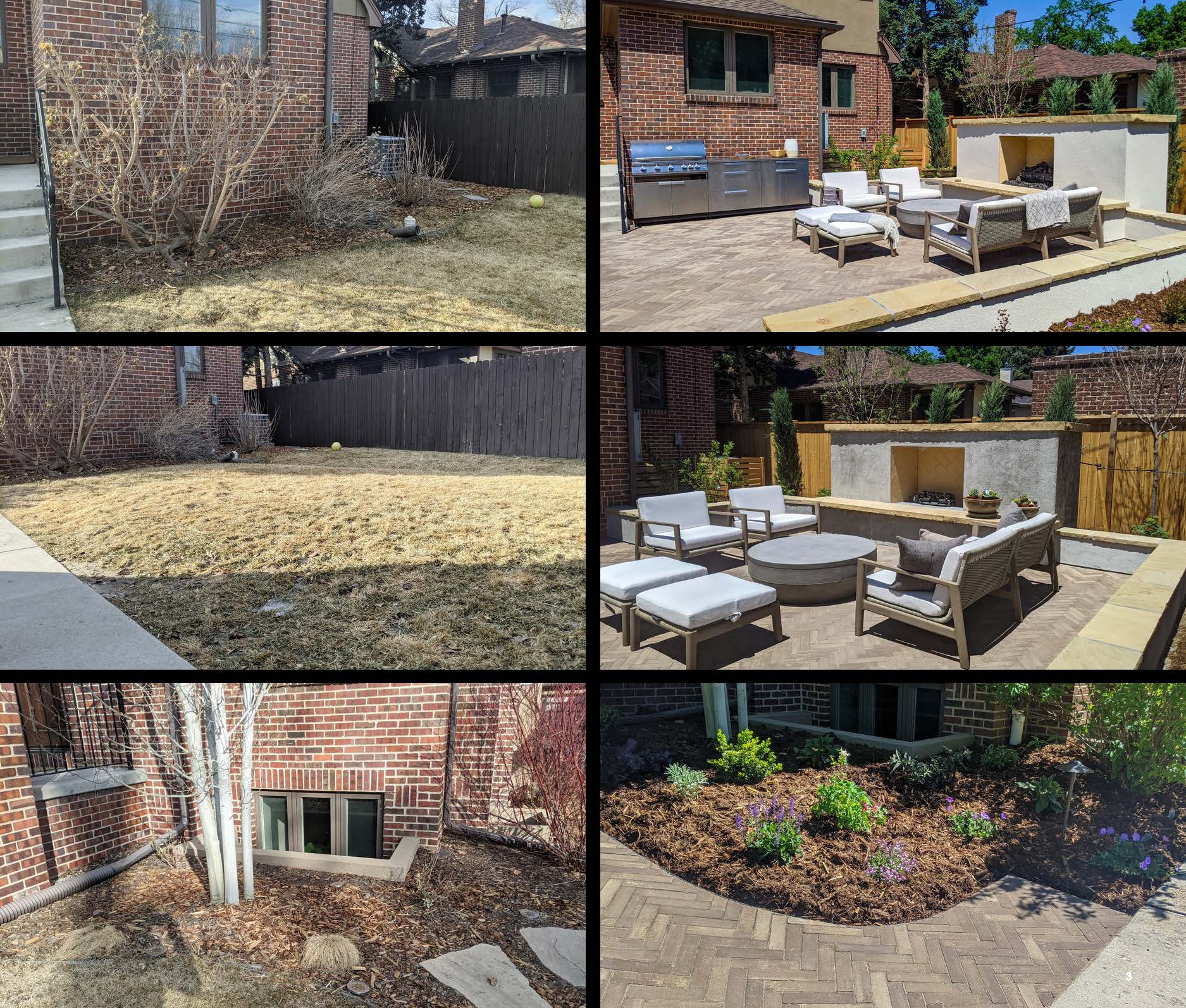 Before and after photo of a landscape project in greater Denver, Colorado.