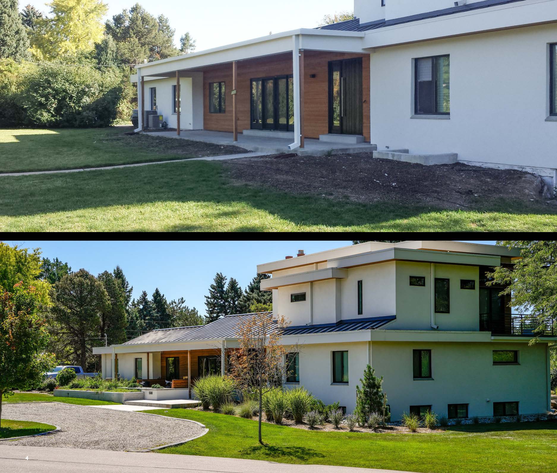 Before and after photo of a landscape project in greater Denver, Colorado.
