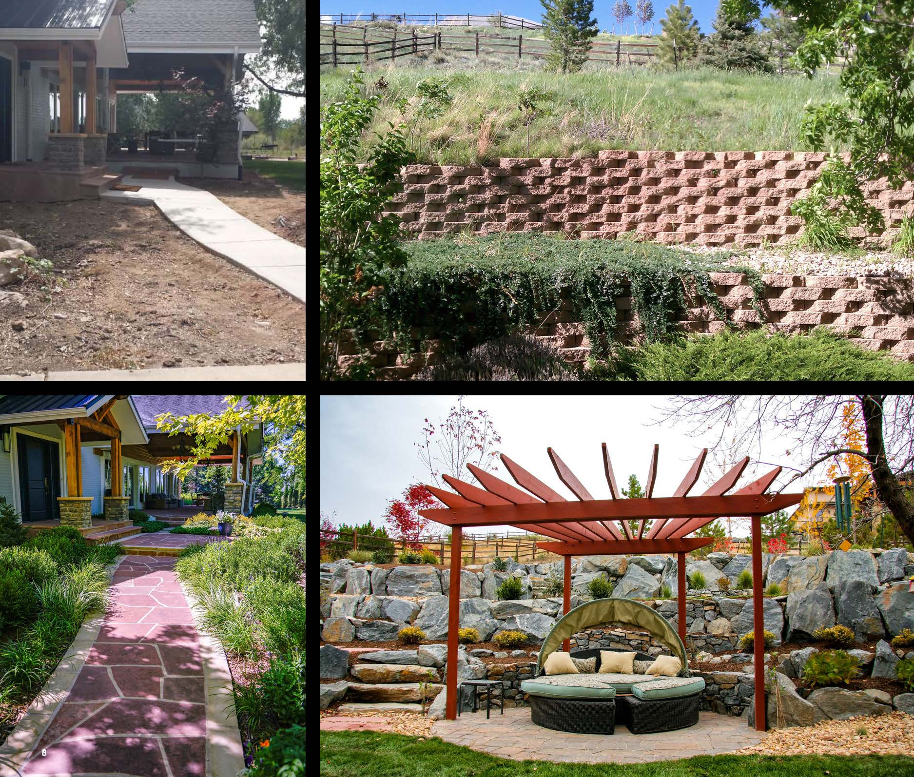 Before and after photo of a landscape project in greater Denver, Colorado.