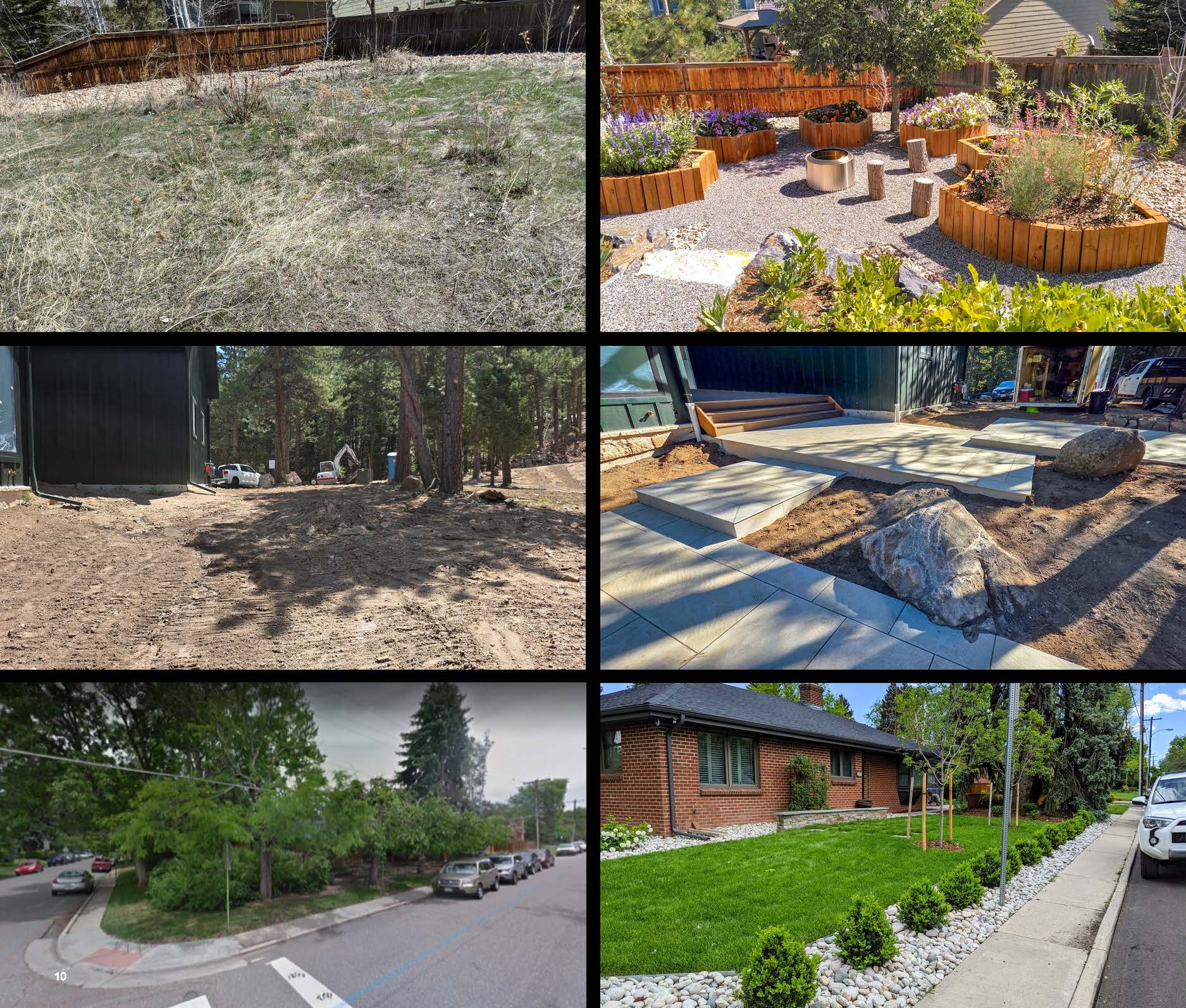Before and after photo of a landscape project in greater Denver, Colorado.