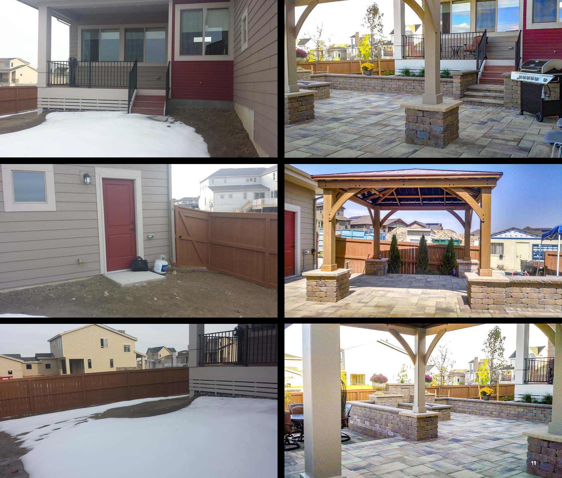 Before and after photo of a landscape project in greater Denver, Colorado.