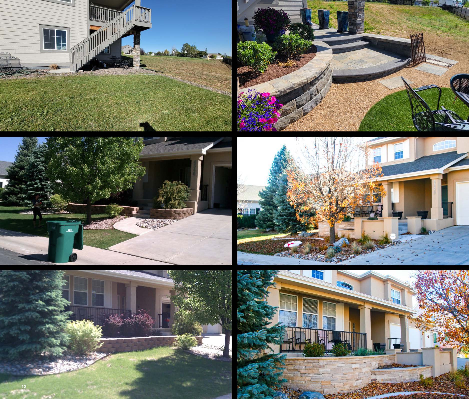 Before and after photo of a landscape project in greater Denver, Colorado.