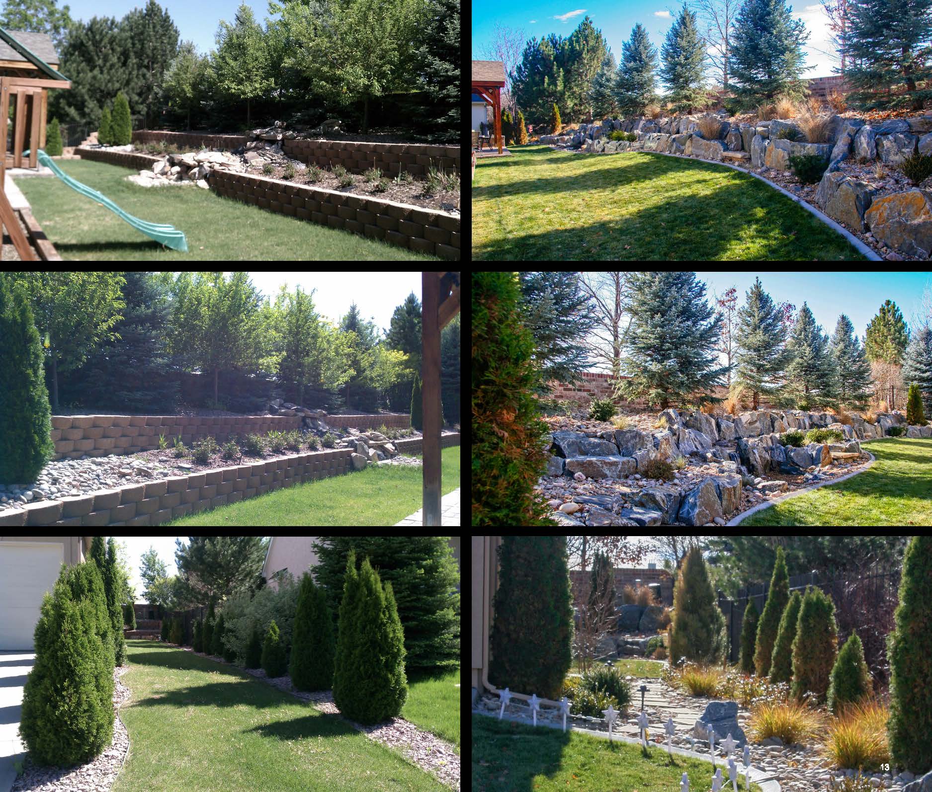 Before and after photo of a landscape project in greater Denver, Colorado.