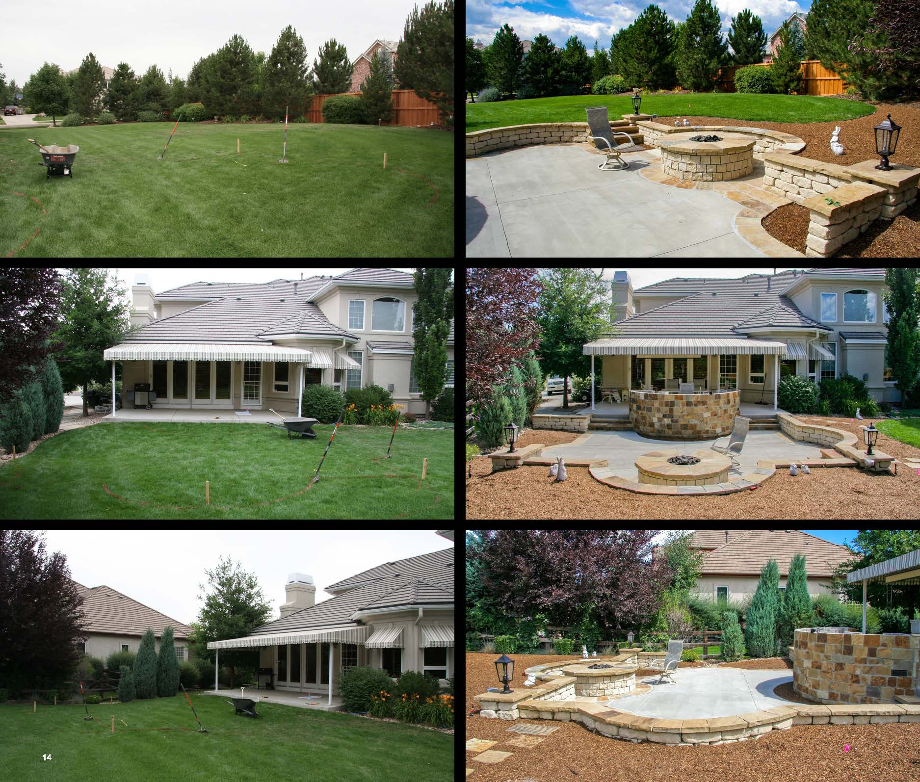 Before and after photo of a landscape project in greater Denver, Colorado.