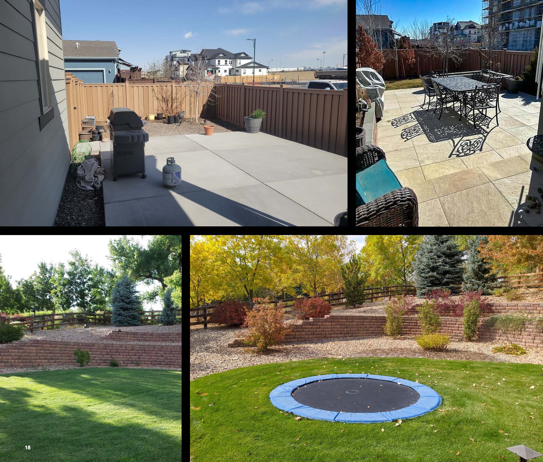 Before and after photo of a landscape project in greater Denver, Colorado.
