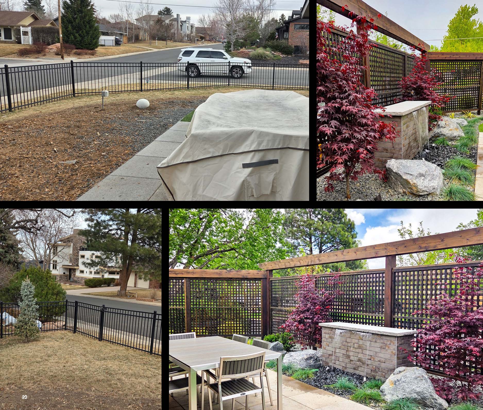 Before and after photo of a landscape project in greater Denver, Colorado.