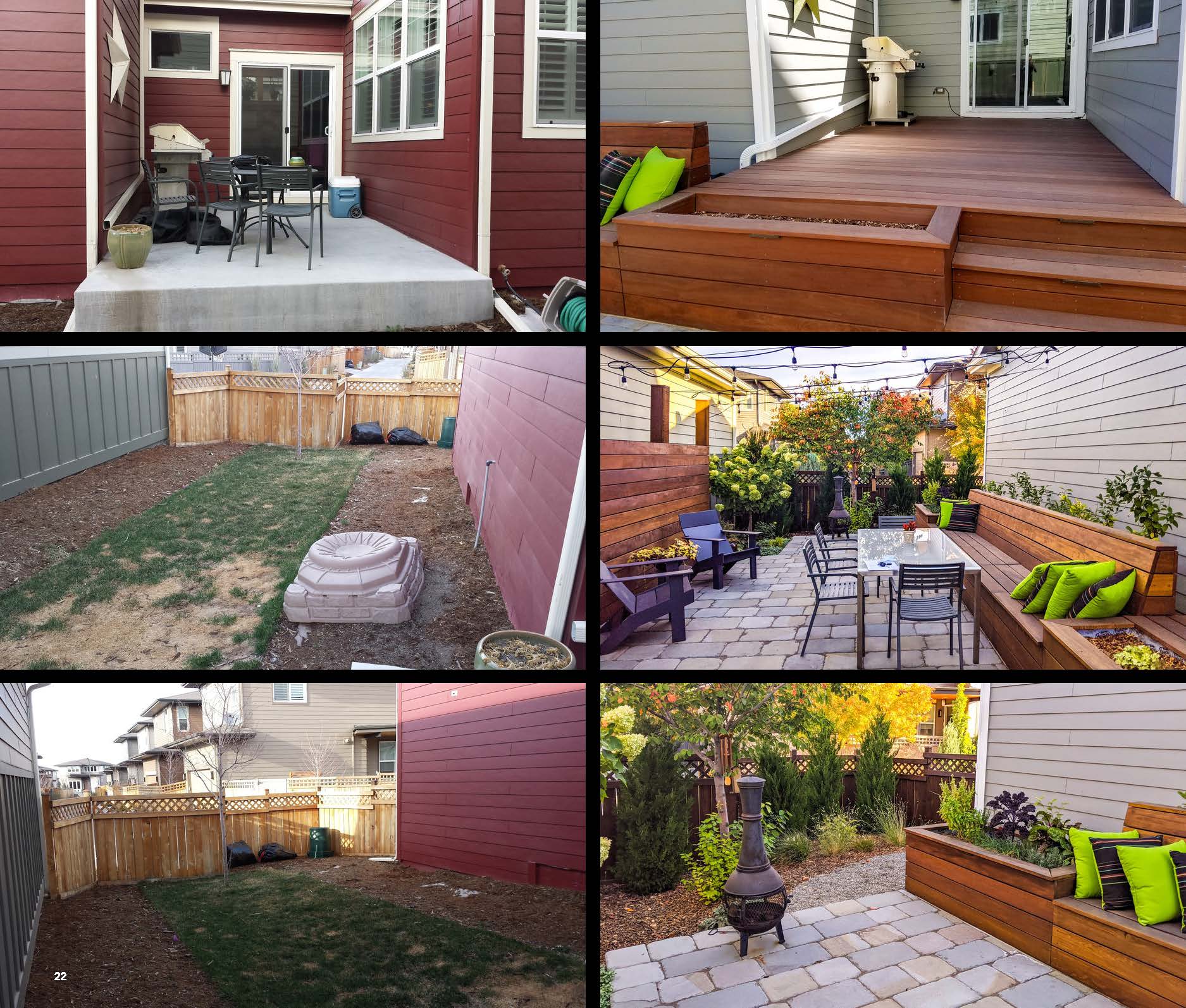 Before and after photo of a landscape project in greater Denver, Colorado.