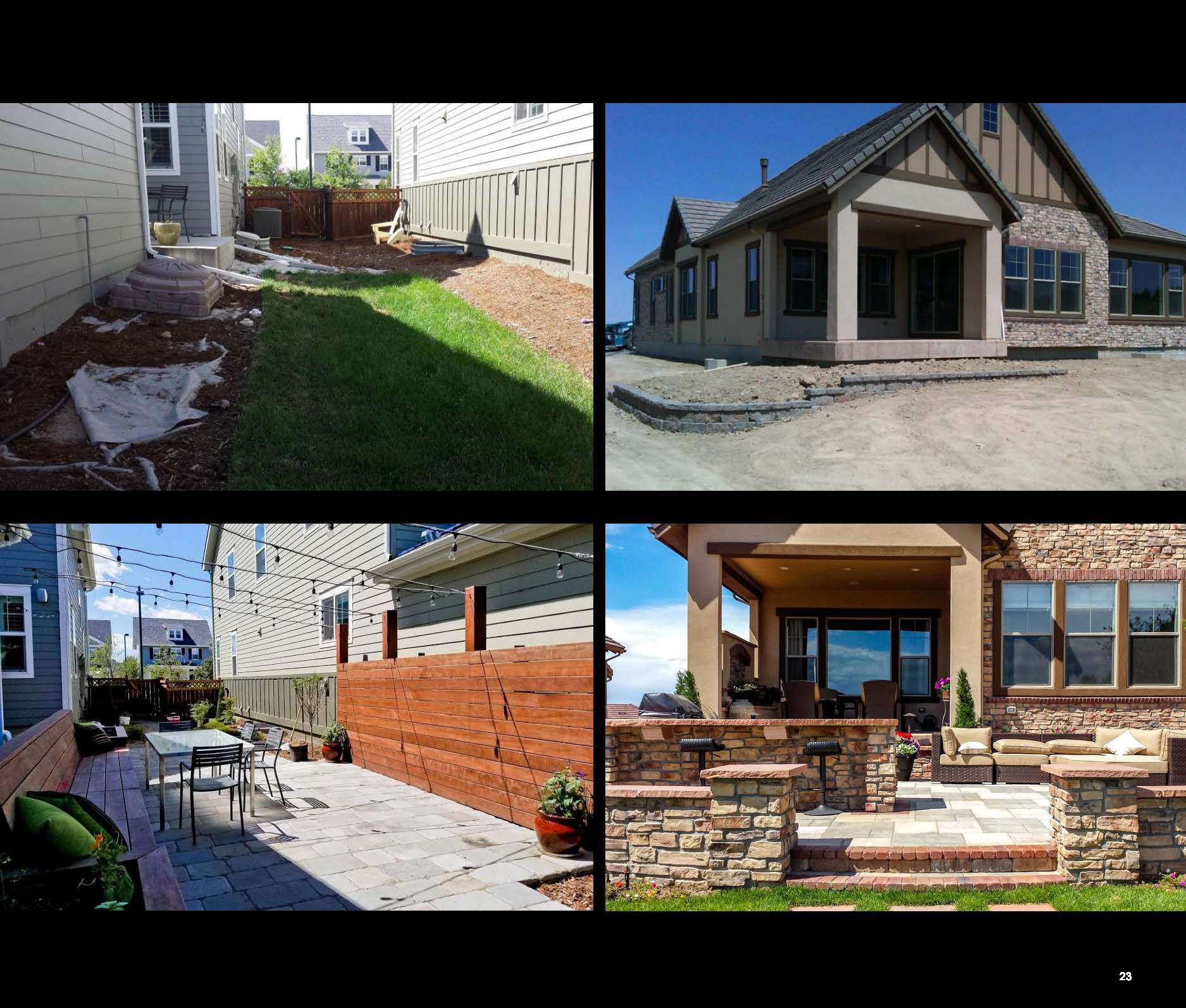 Before and after photo of a landscape project in greater Denver, Colorado.