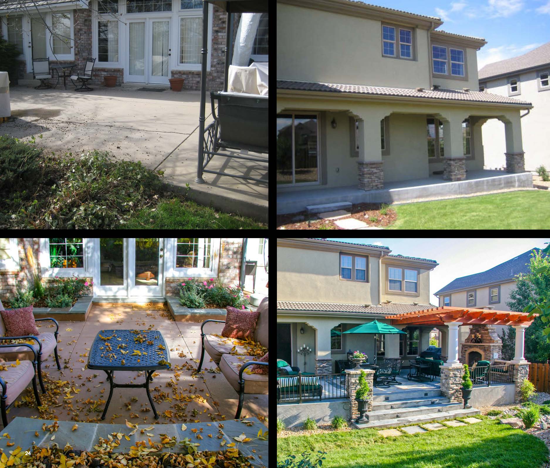 Before and after photo of a landscape project in greater Denver, Colorado.