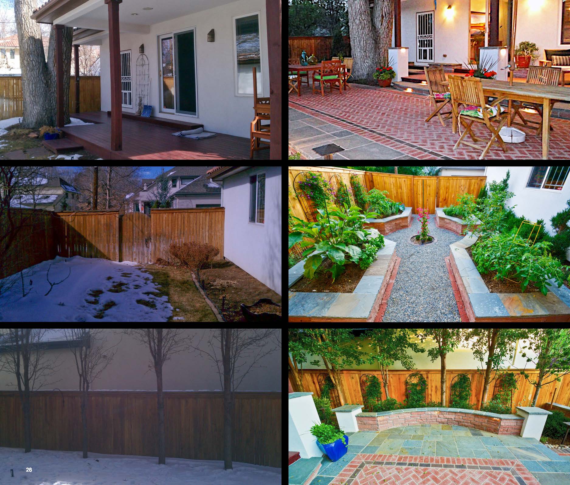 Before and after photo of a landscape project in greater Denver, Colorado.