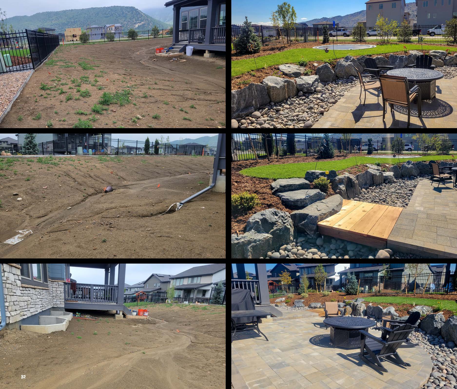 Before and after photo of a landscape project in greater Denver, Colorado.