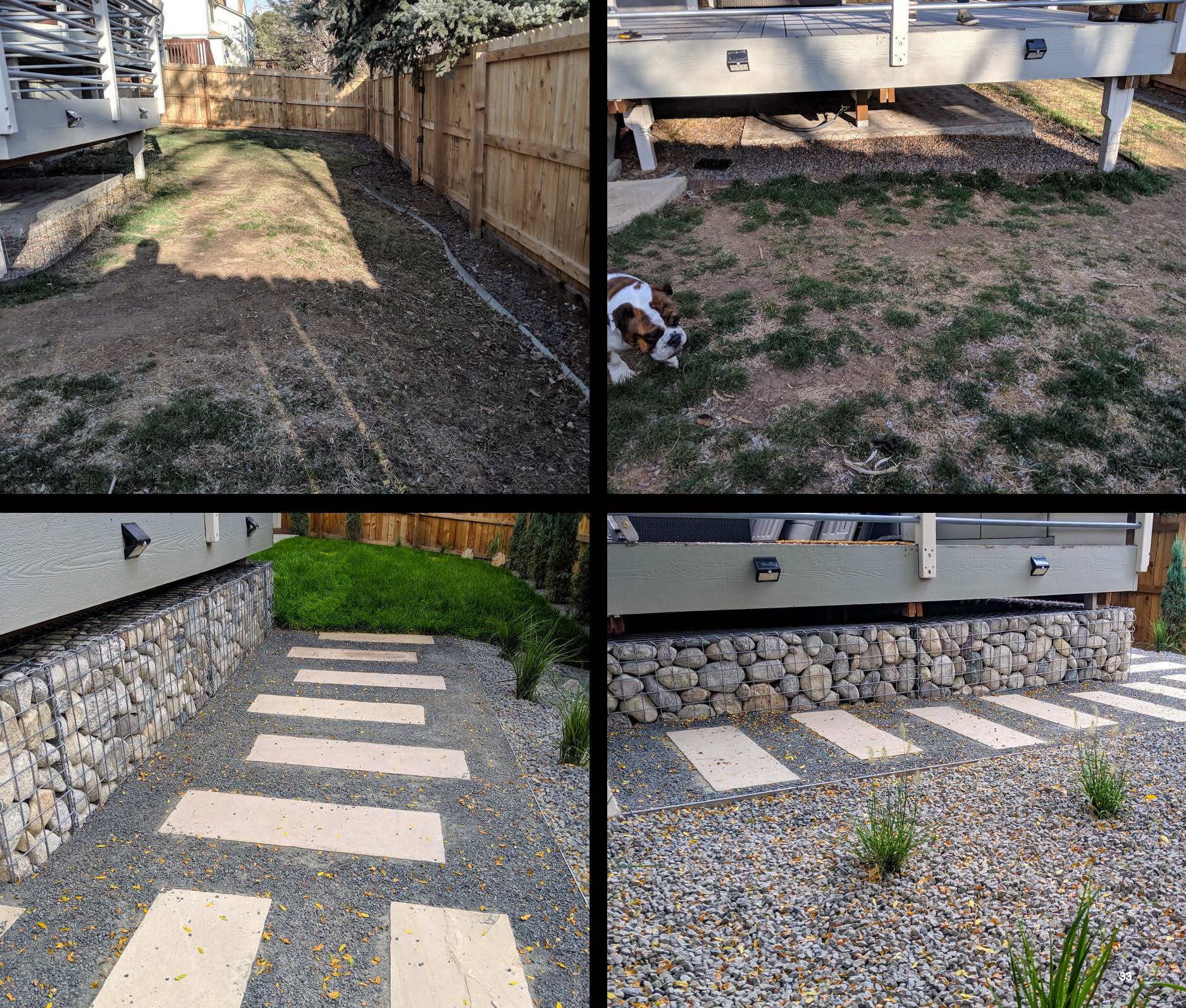 Before and after photo of a landscape project in greater Denver, Colorado.