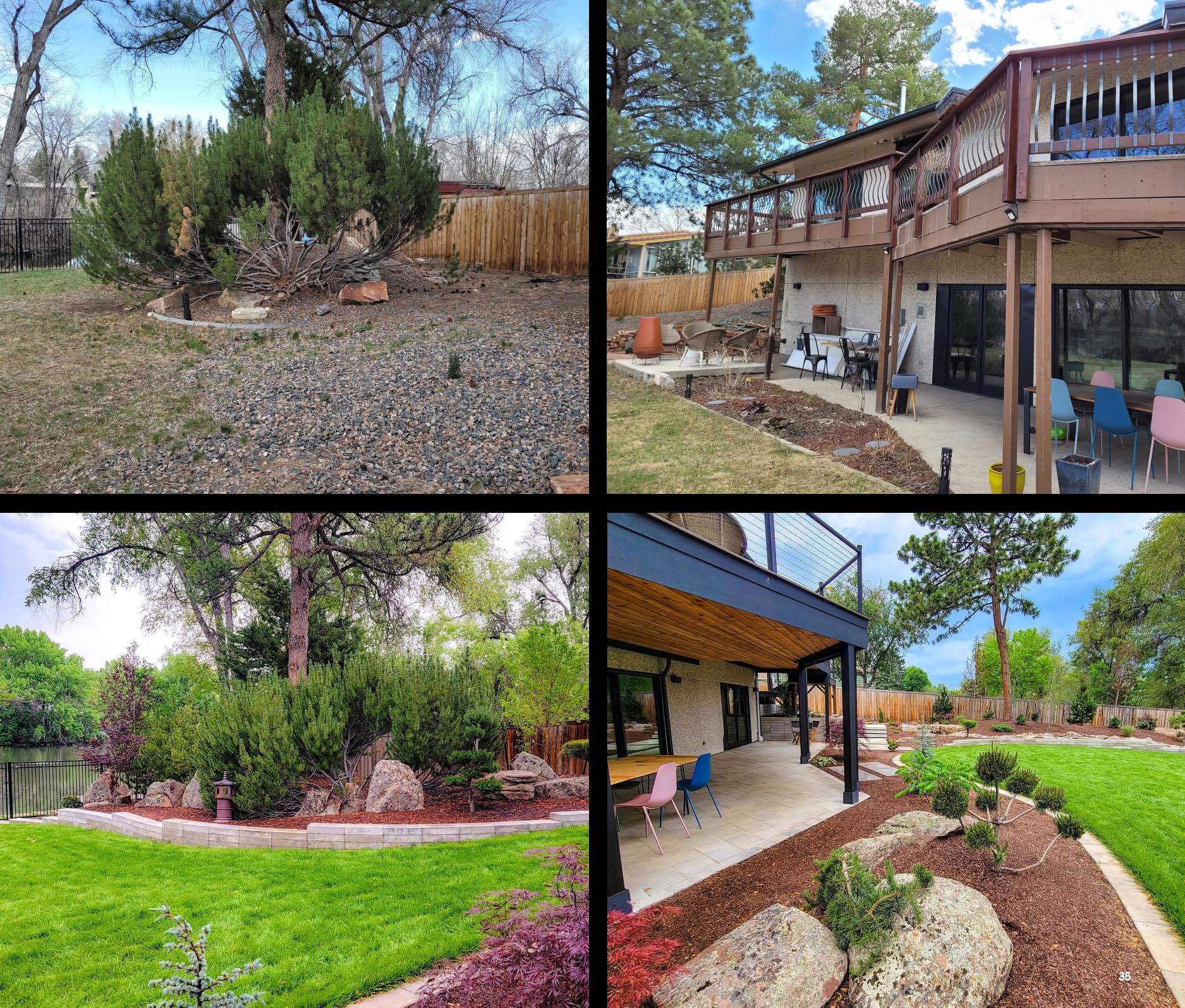 Before and after photo of a landscape project in greater Denver, Colorado.