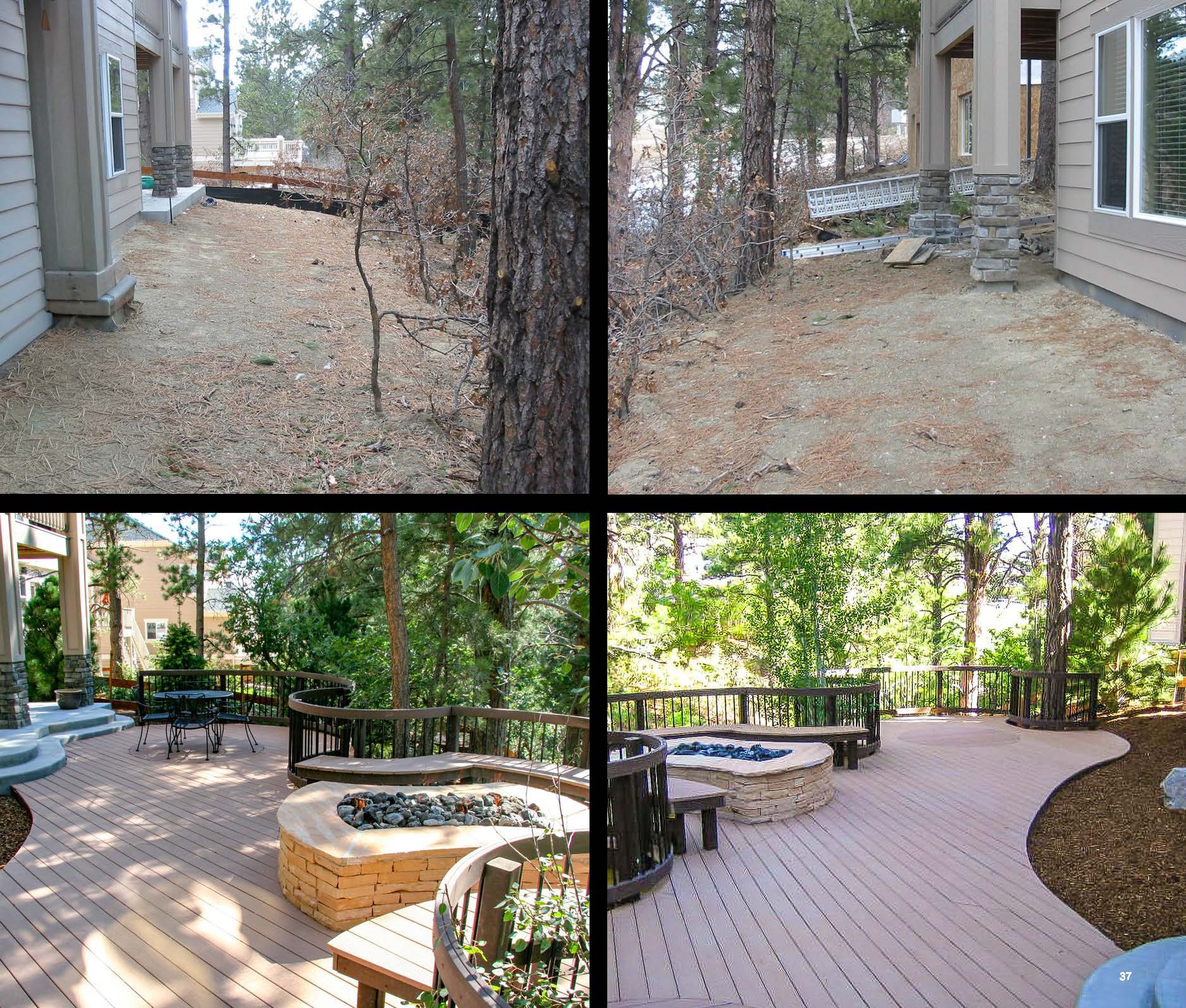 Before and after photo of a landscape project in greater Denver, Colorado.