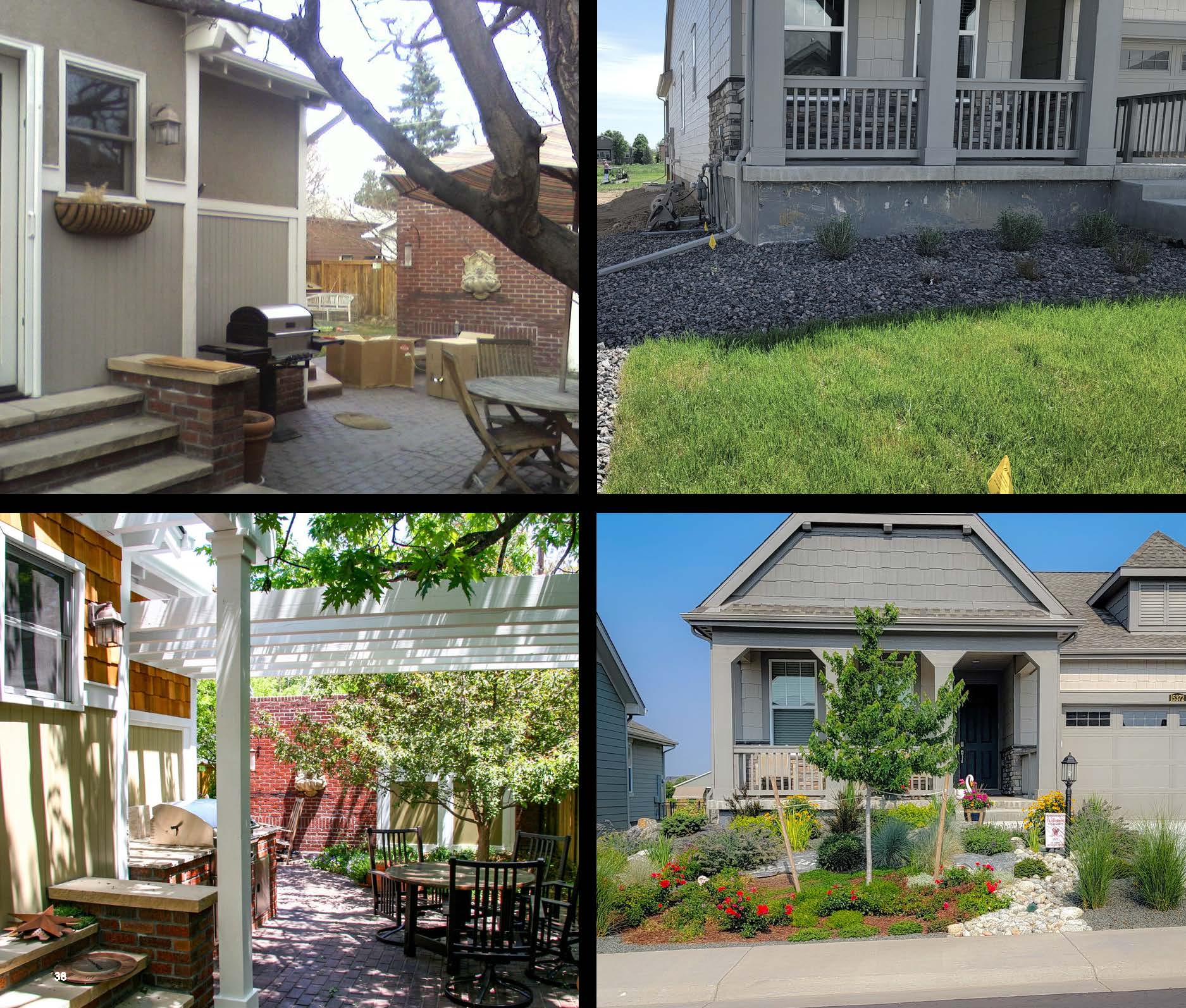 Before and after photo of a landscape project in greater Denver, Colorado.