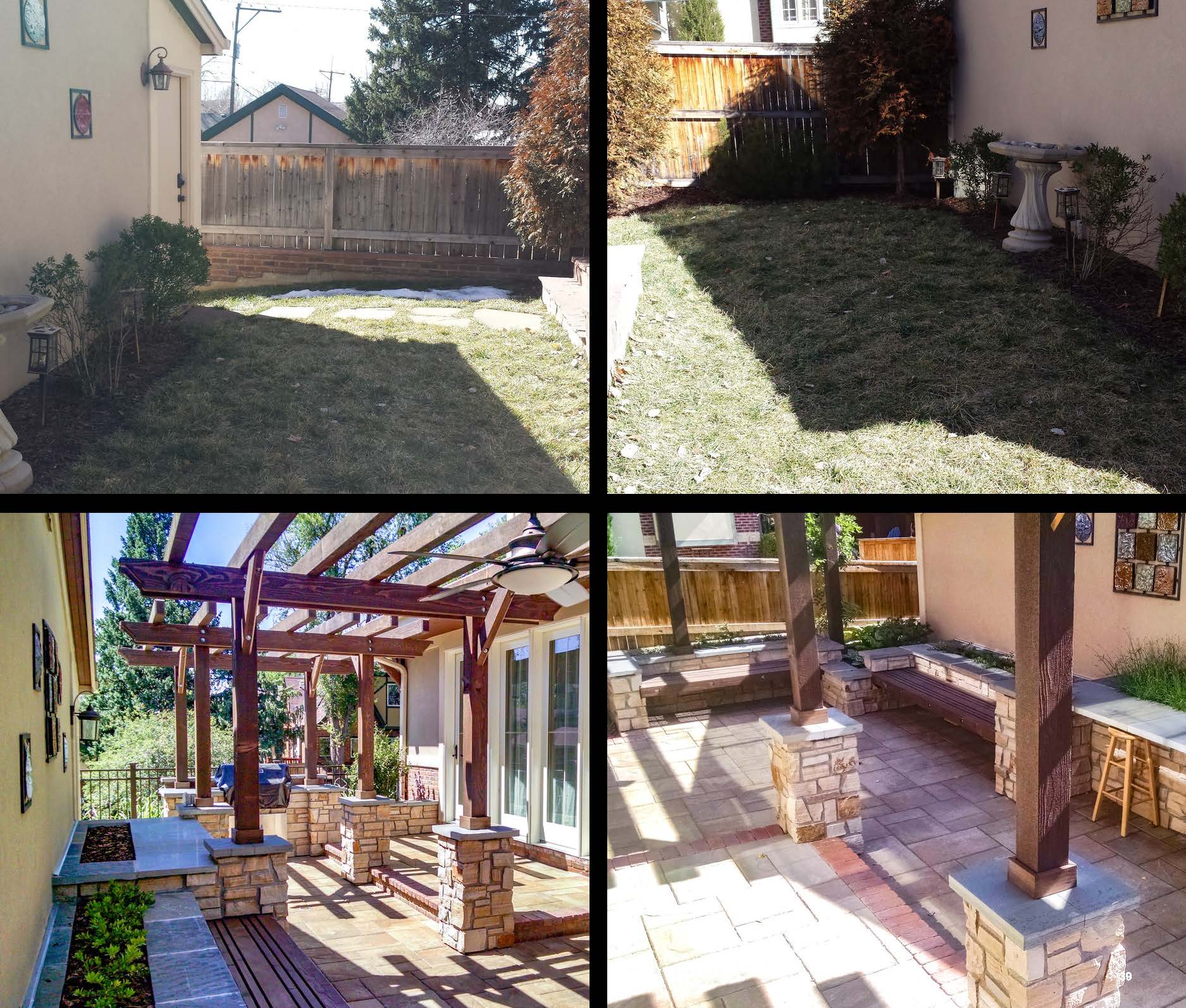 Before and after photo of a landscape project in greater Denver, Colorado.