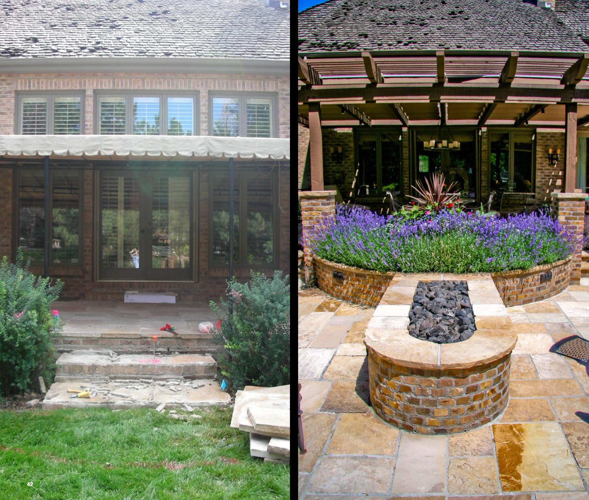 Before and after photo of a landscape project in greater Denver, Colorado.