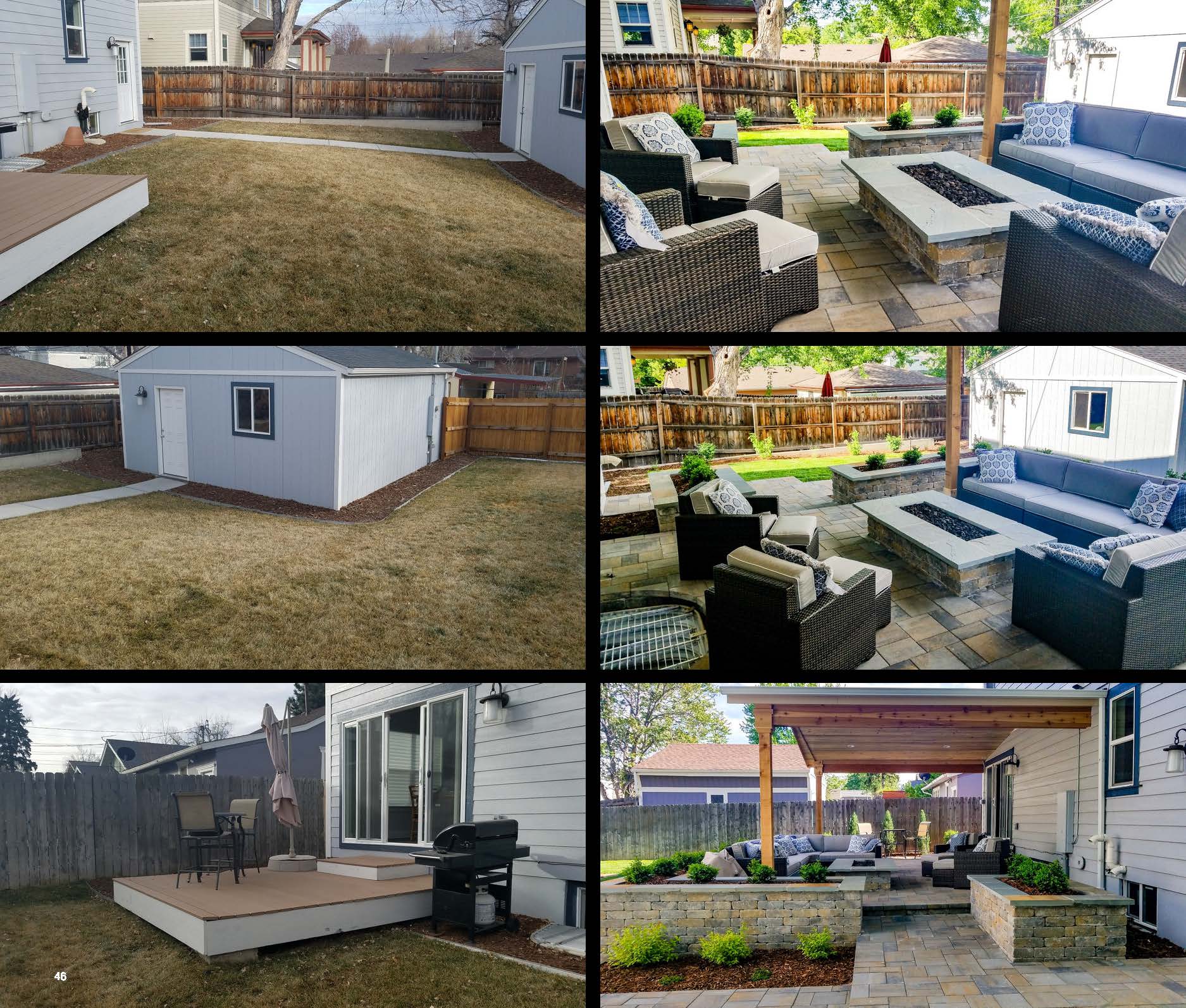 Before and after photo of a landscape project in greater Denver, Colorado.