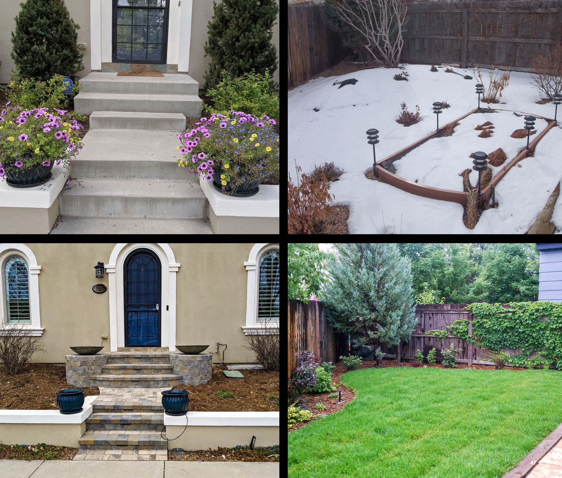 Before and after photo of a landscape project in greater Denver, Colorado.