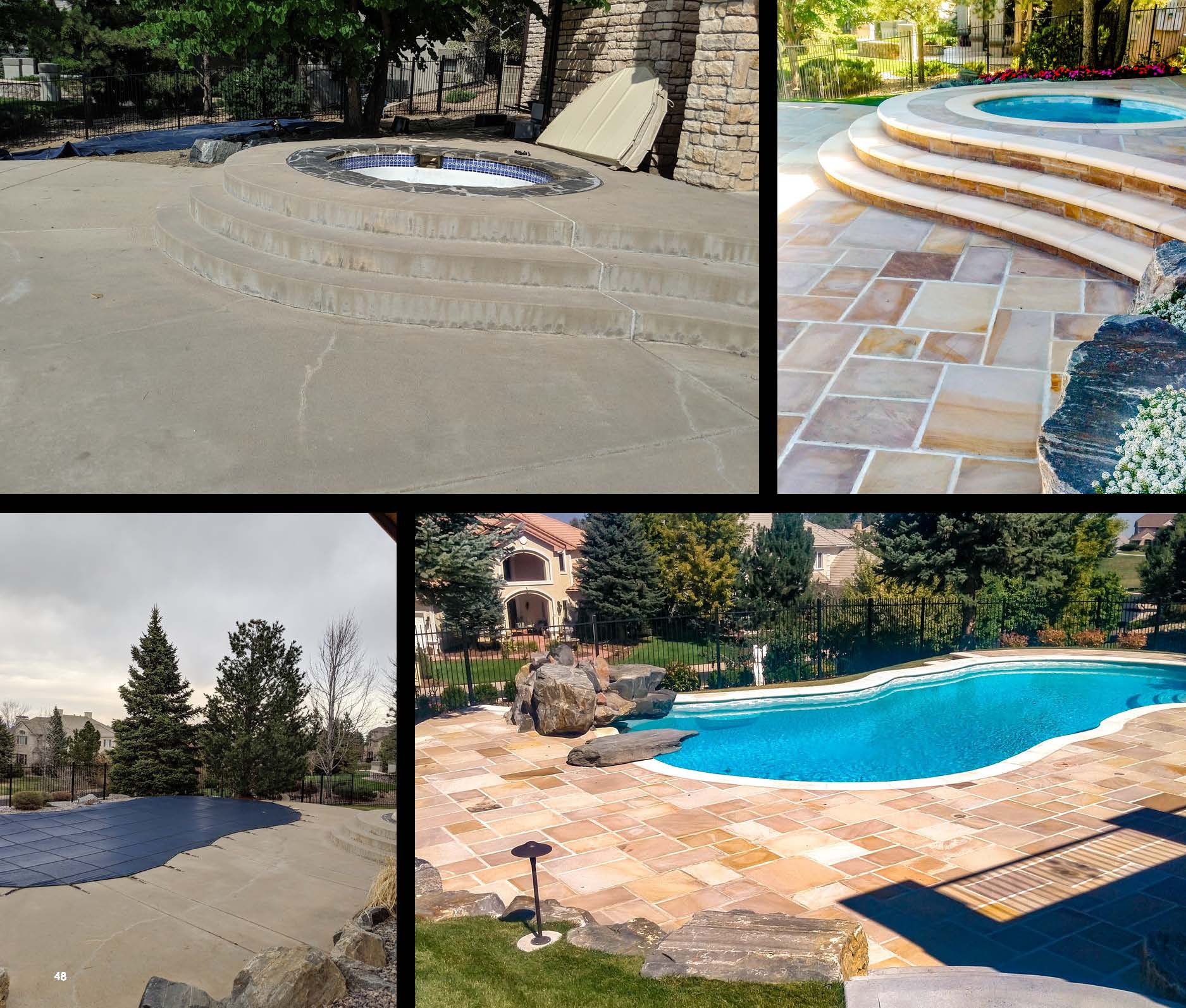 Before and after photo of a landscape project in greater Denver, Colorado.