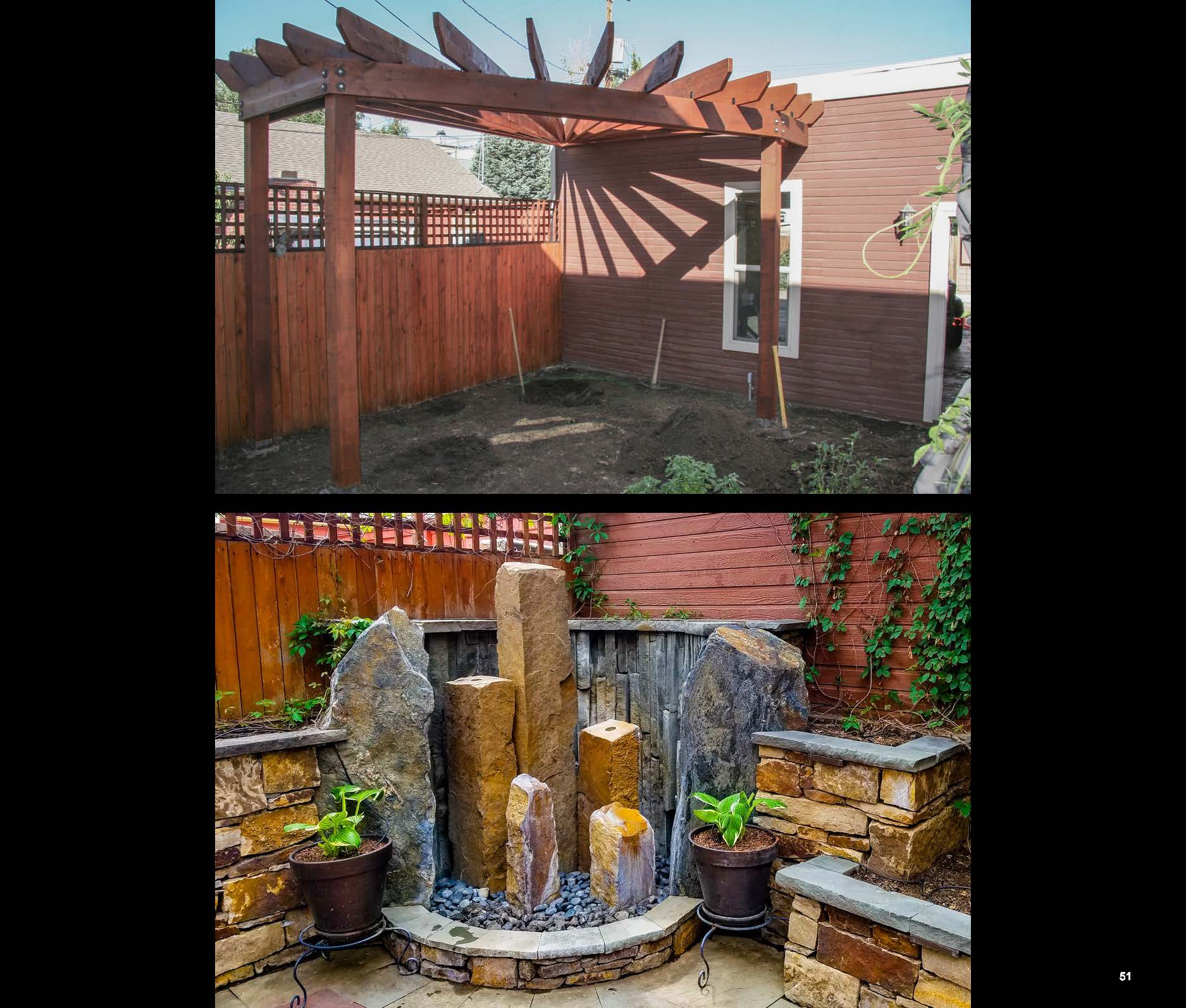 Before and after photo of a landscape project in greater Denver, Colorado.