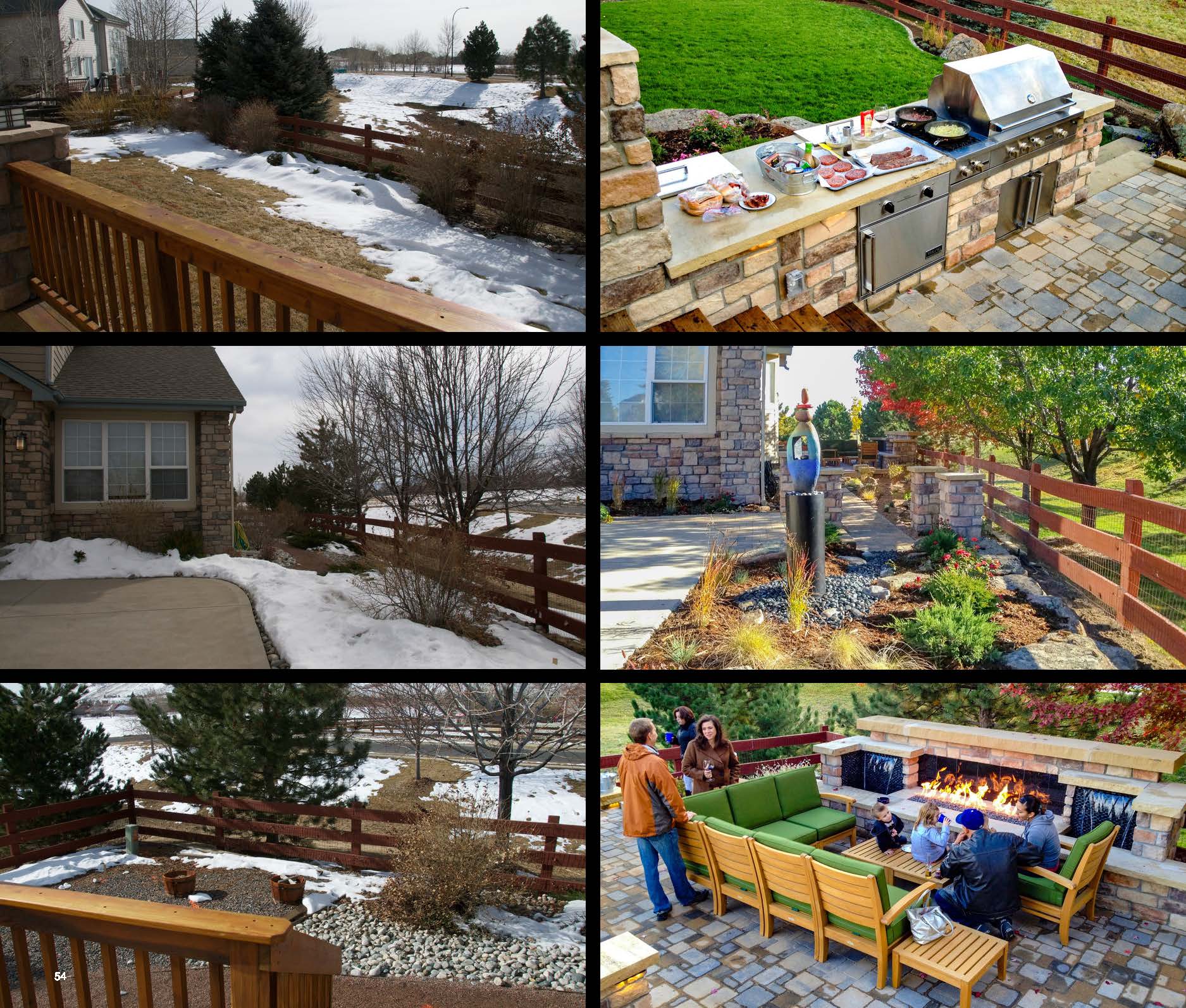 Before and after photo of a landscape project in greater Denver, Colorado.