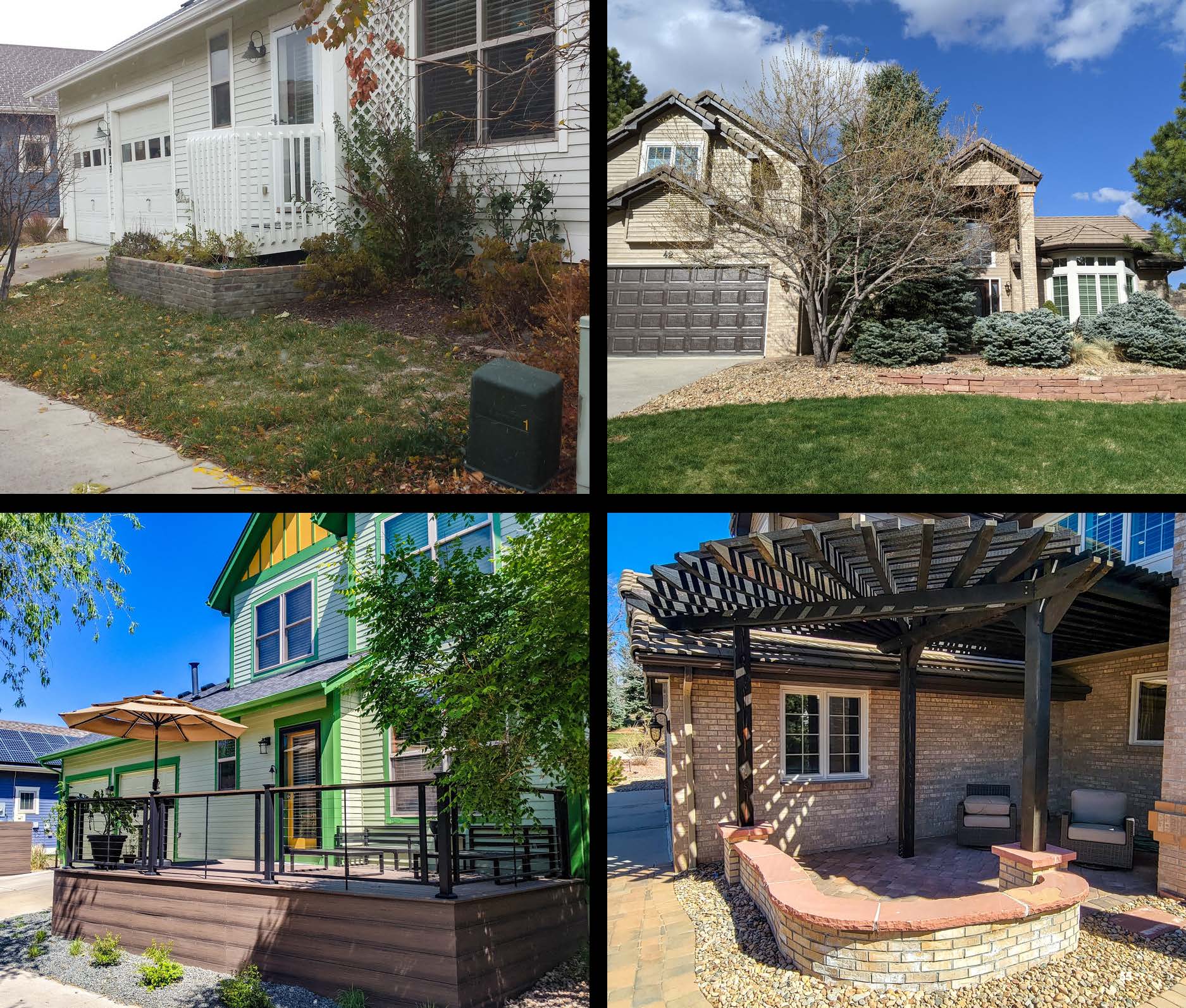 Before and after photo of a landscape project in greater Denver, Colorado.