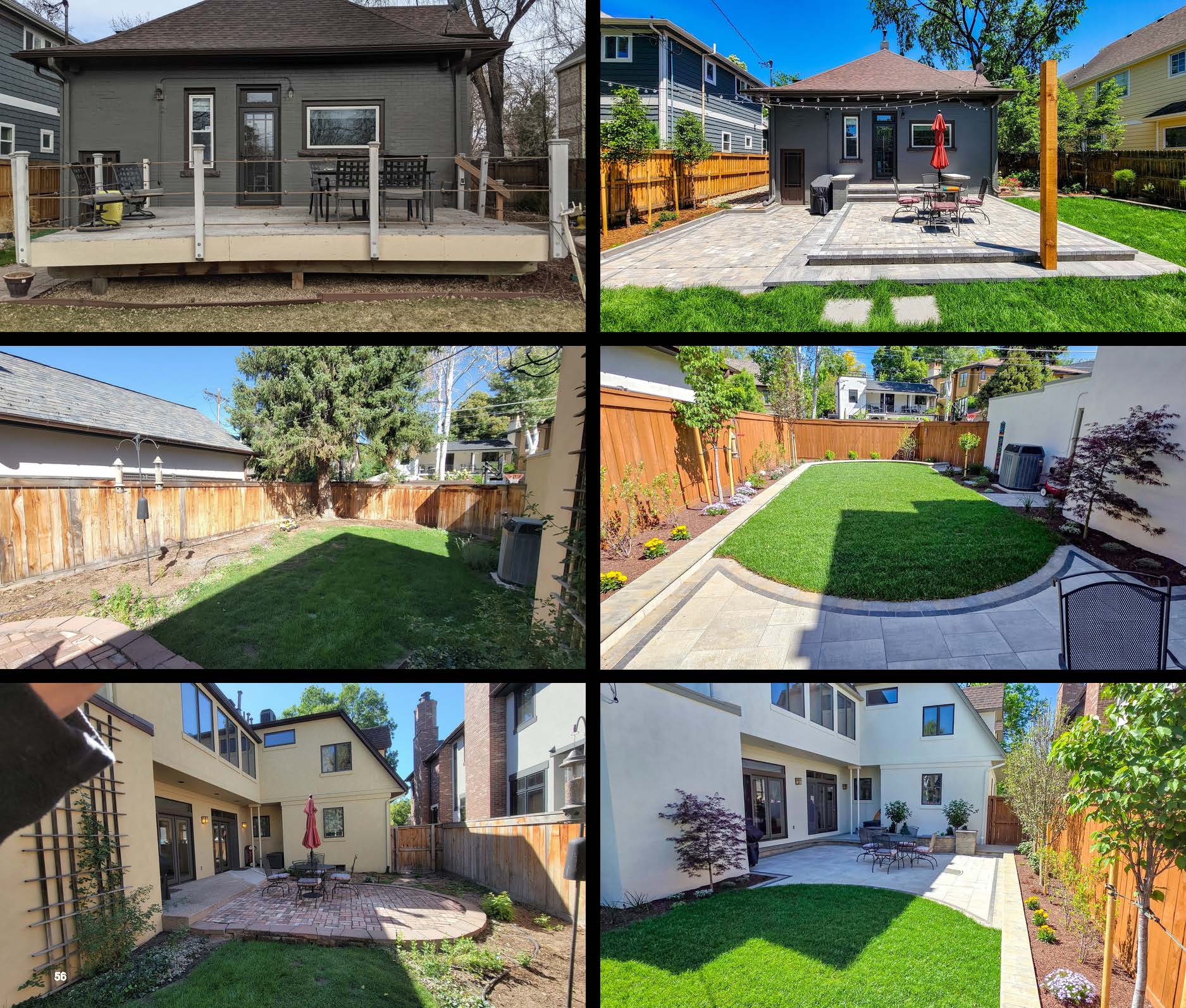 Before and after photo of a landscape project in greater Denver, Colorado.