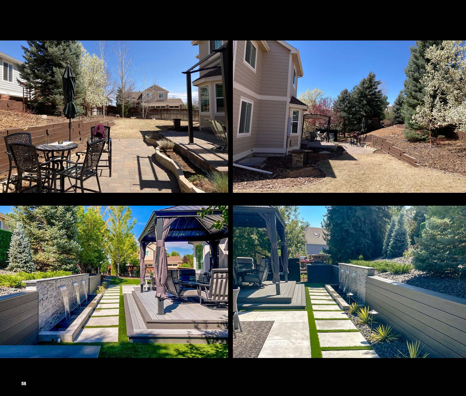 Before and after photo of a landscape project in greater Denver, Colorado.