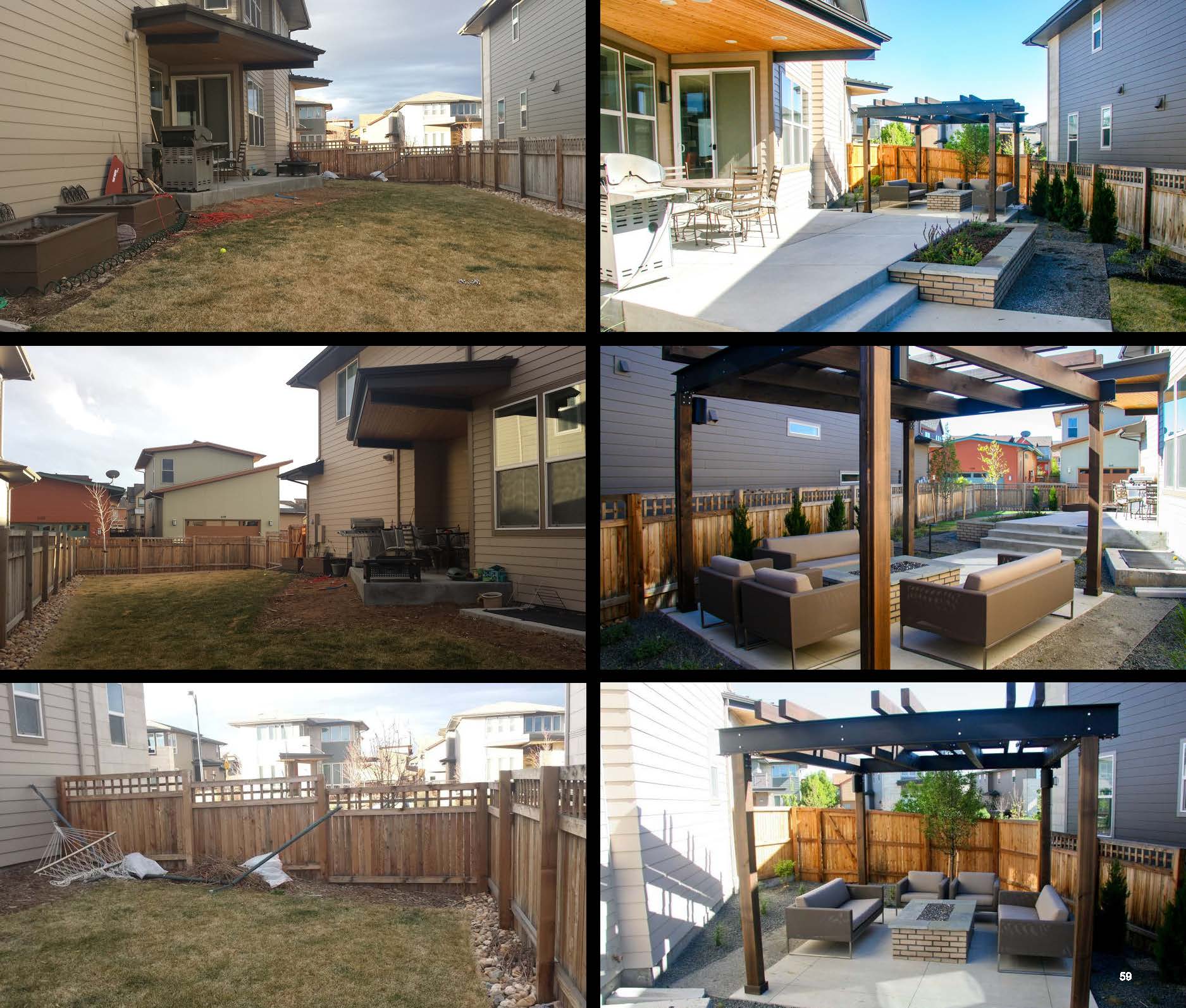 Before and after photo of a landscape project in greater Denver, Colorado.