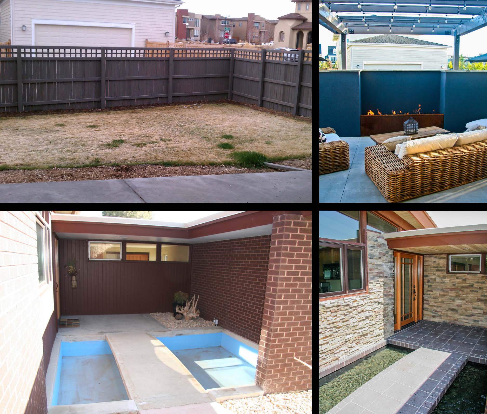 Before and after photo of a landscape project in greater Denver, Colorado.