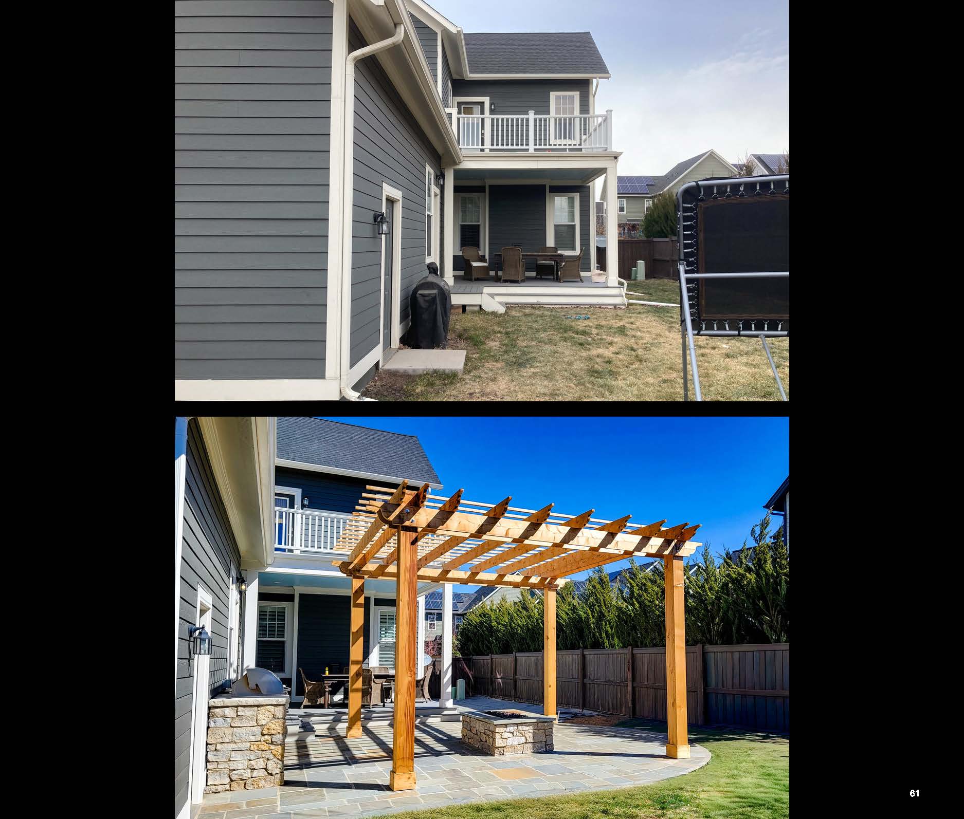 Before and after photo of a landscape project in greater Denver, Colorado.