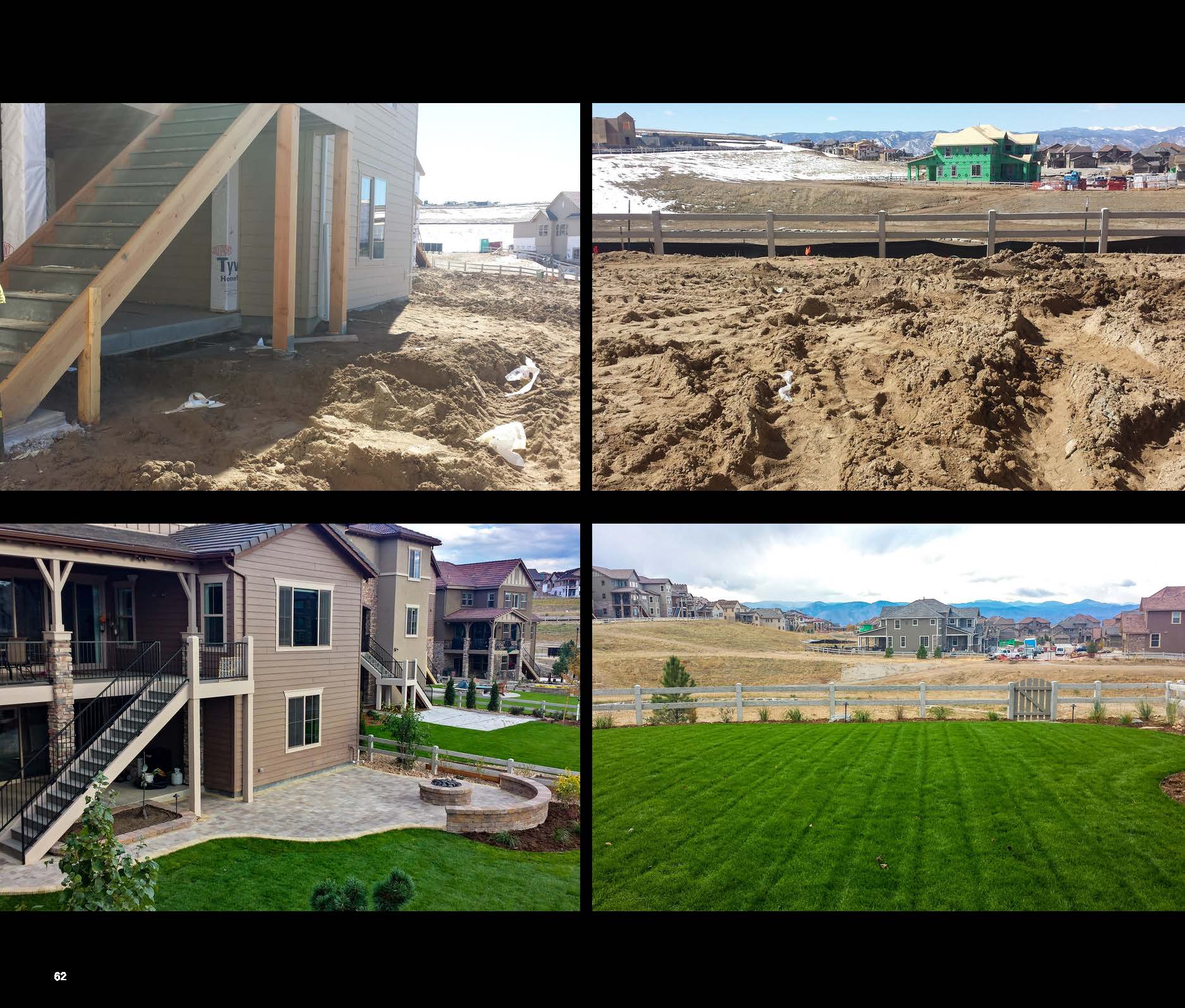 Before and after photo of a landscape project in greater Denver, Colorado.