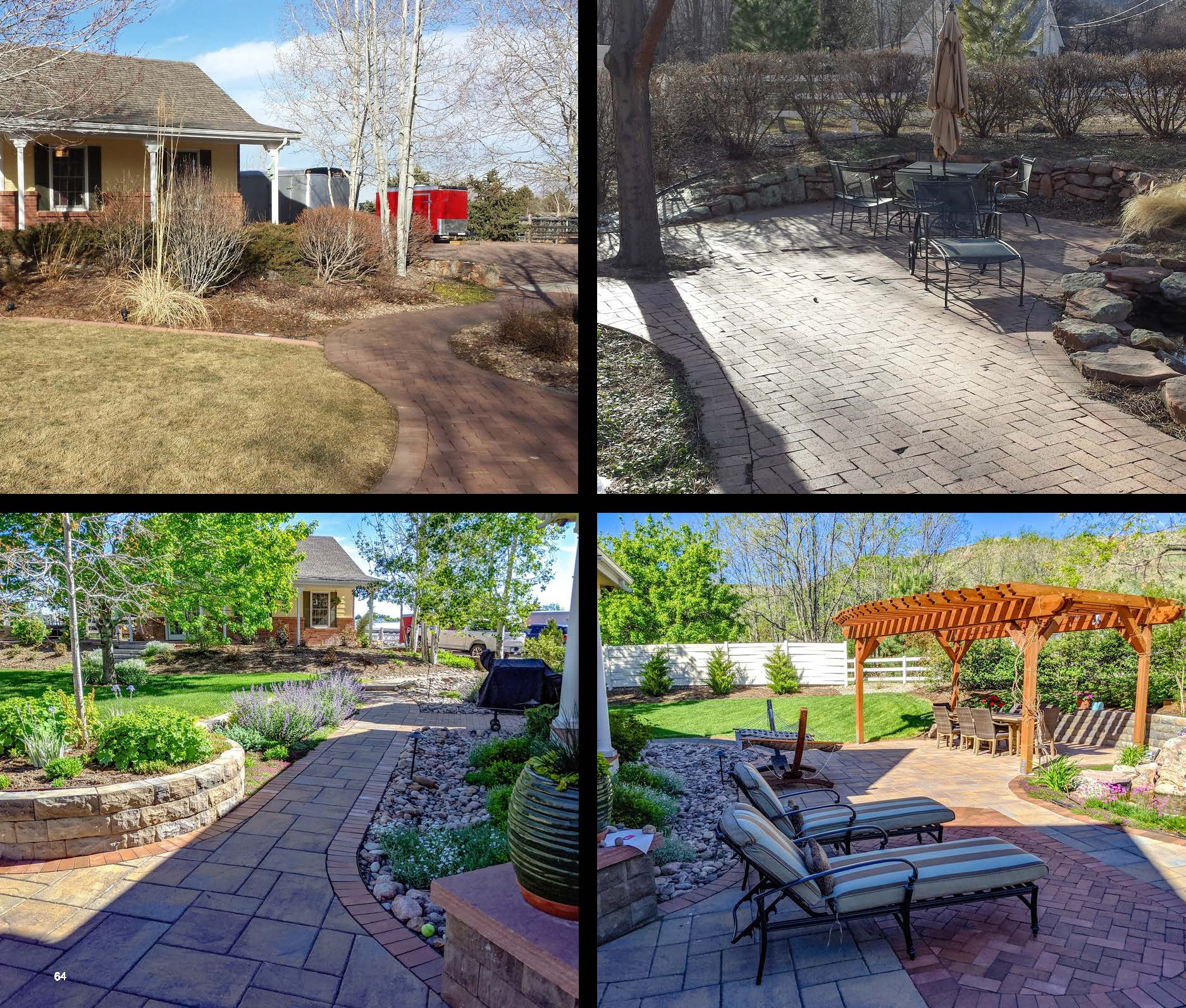 Before and after photo of a landscape project in greater Denver, Colorado.