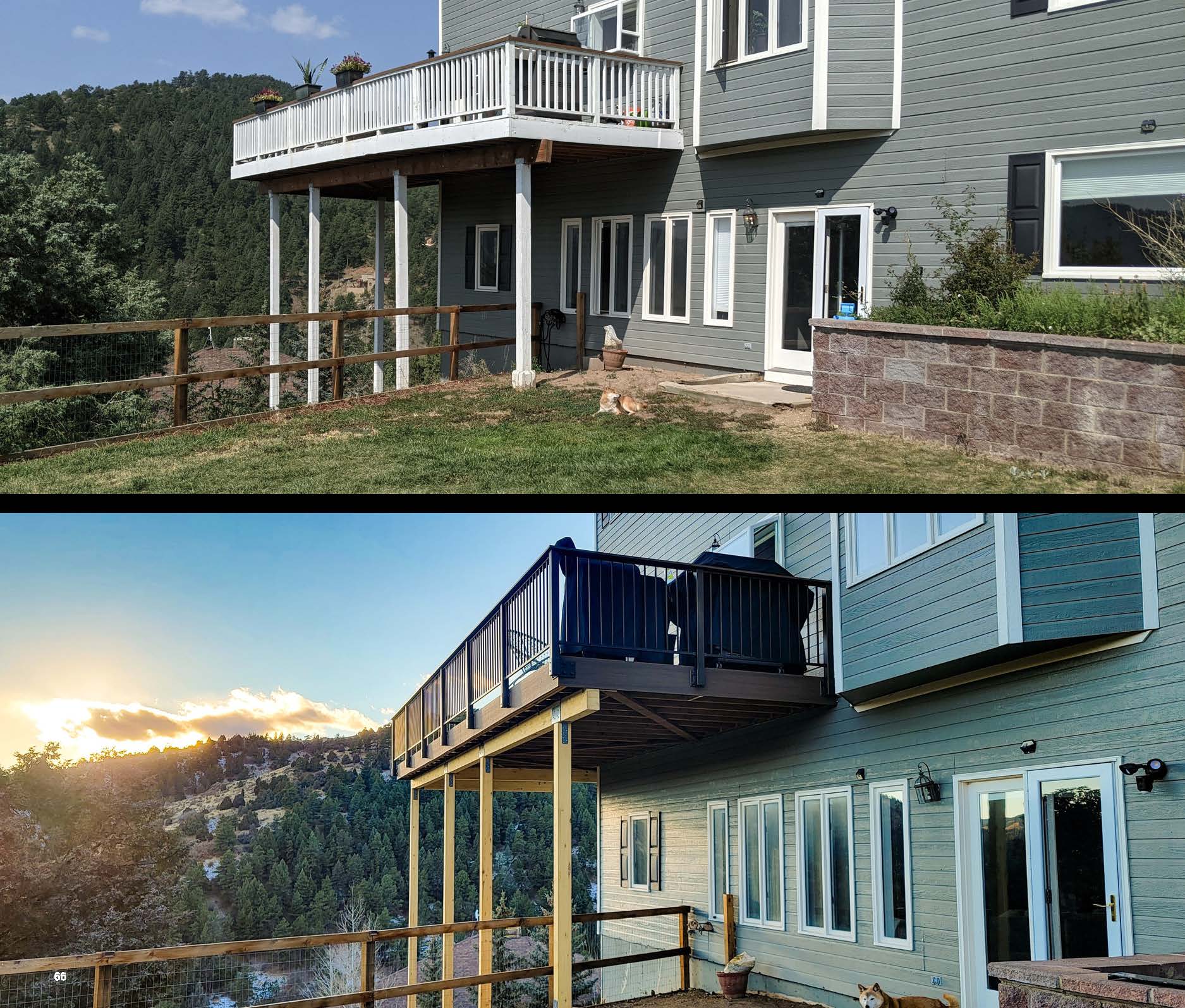 Before and after photo of a landscape project in greater Denver, Colorado.