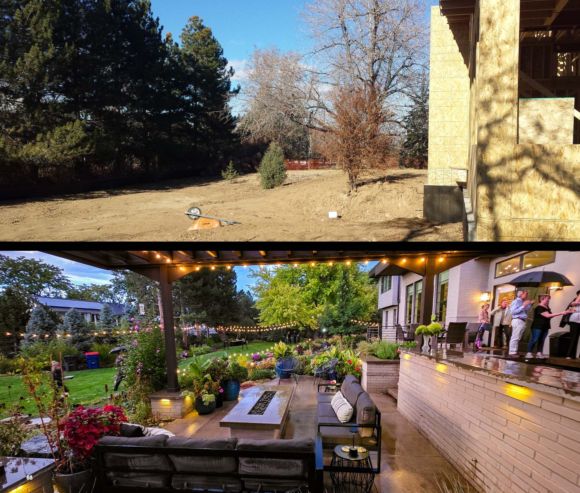 Before and after photo of a landscape project in greater Denver, Colorado.