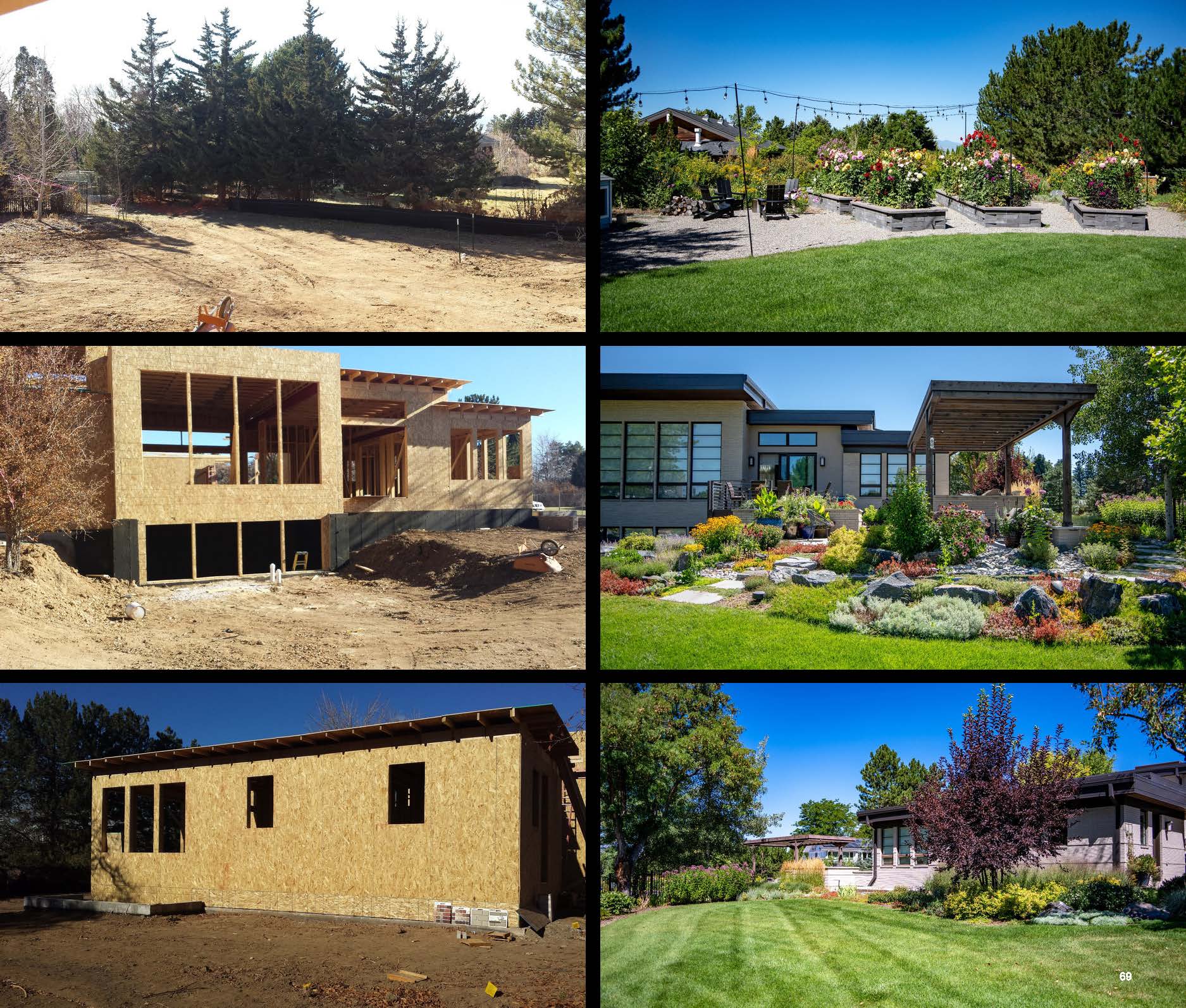 Before and after photo of a landscape project in greater Denver, Colorado.