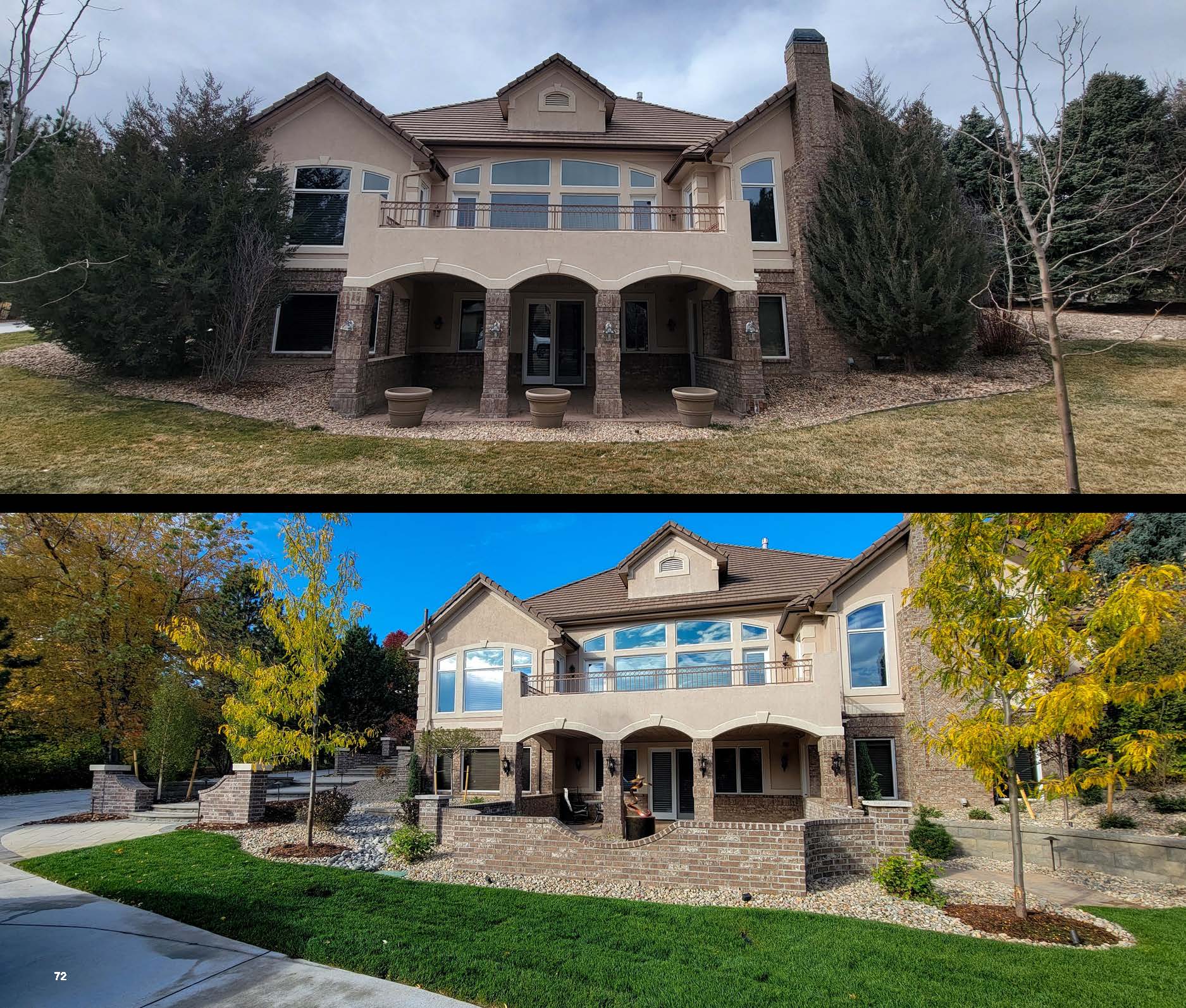 Before and after photo of a landscape project in greater Denver, Colorado.