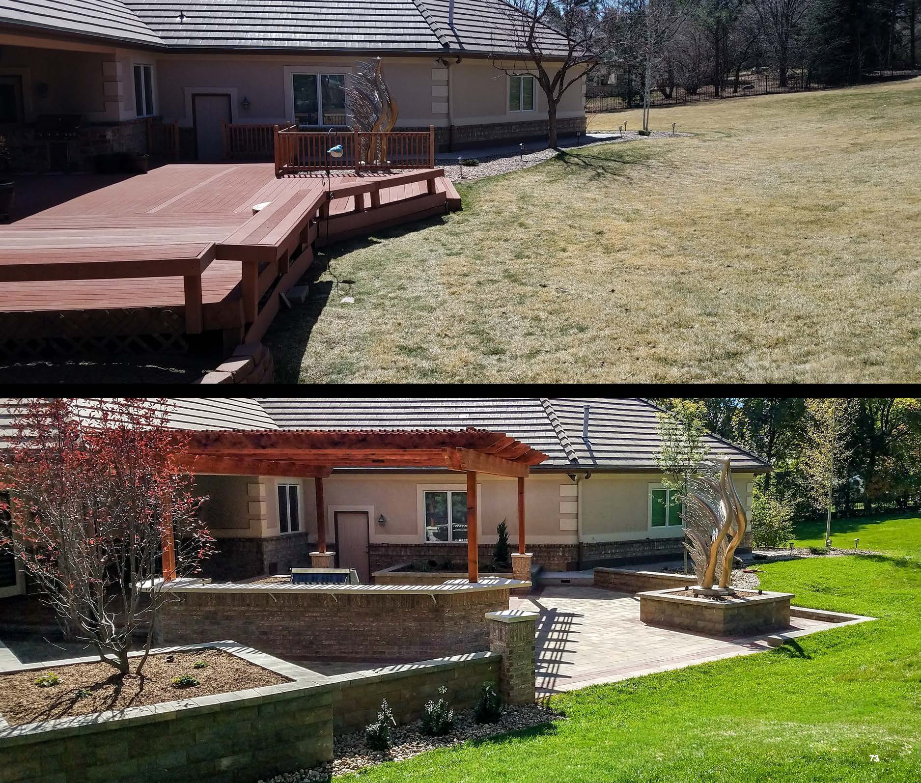 Before and after photo of a landscape project in greater Denver, Colorado.
