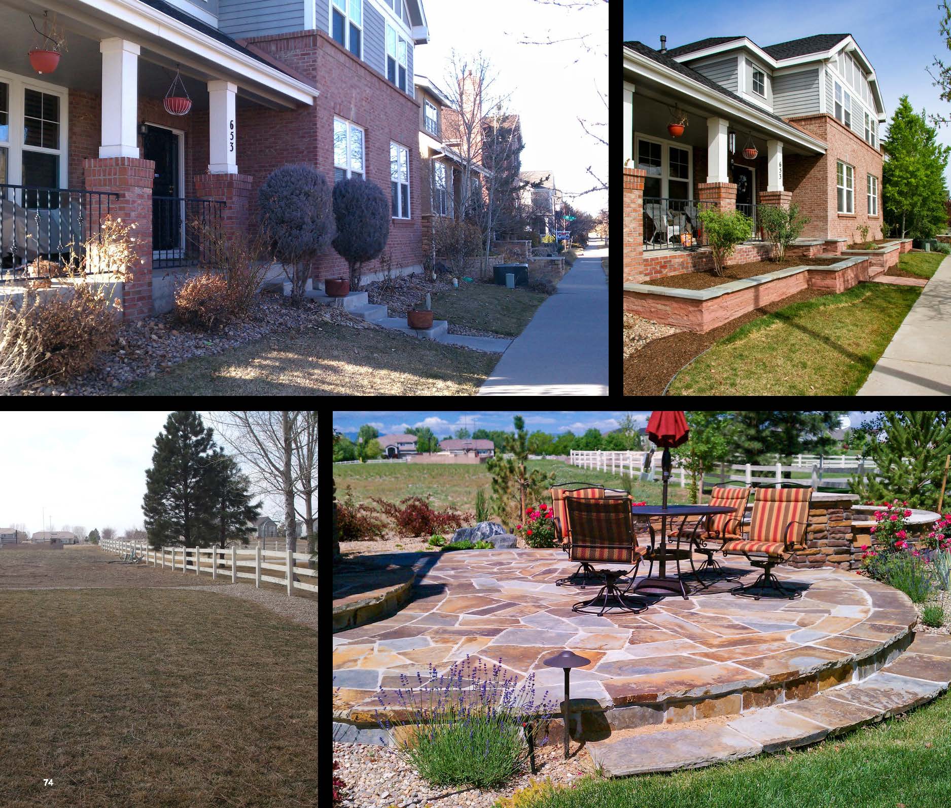 Before and after photo of a landscape project in greater Denver, Colorado.