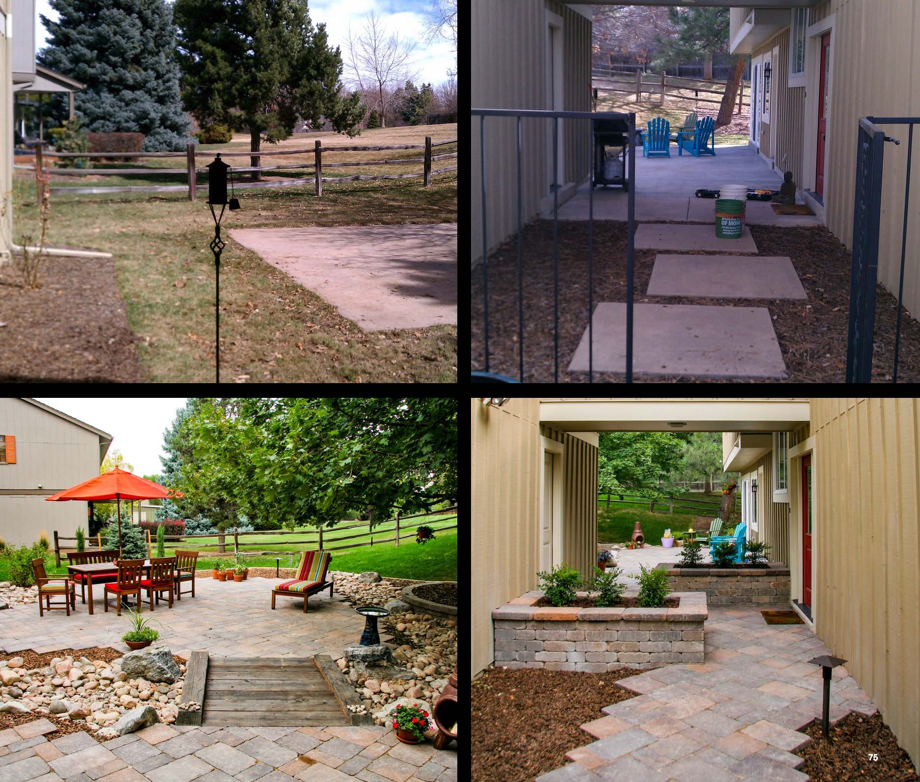 Before and after photo of a landscape project in greater Denver, Colorado.