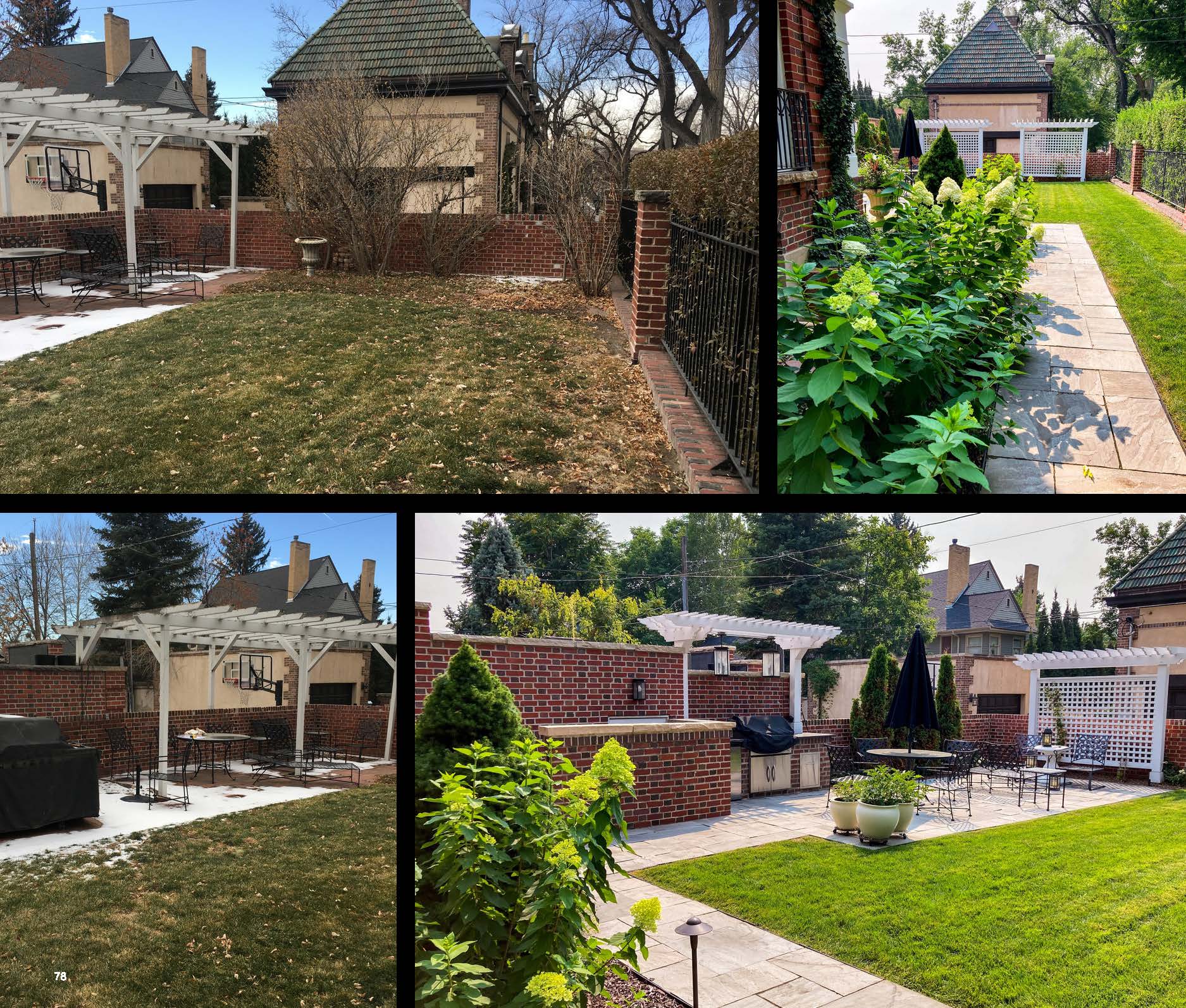 Before and after photo of a landscape project in greater Denver, Colorado.