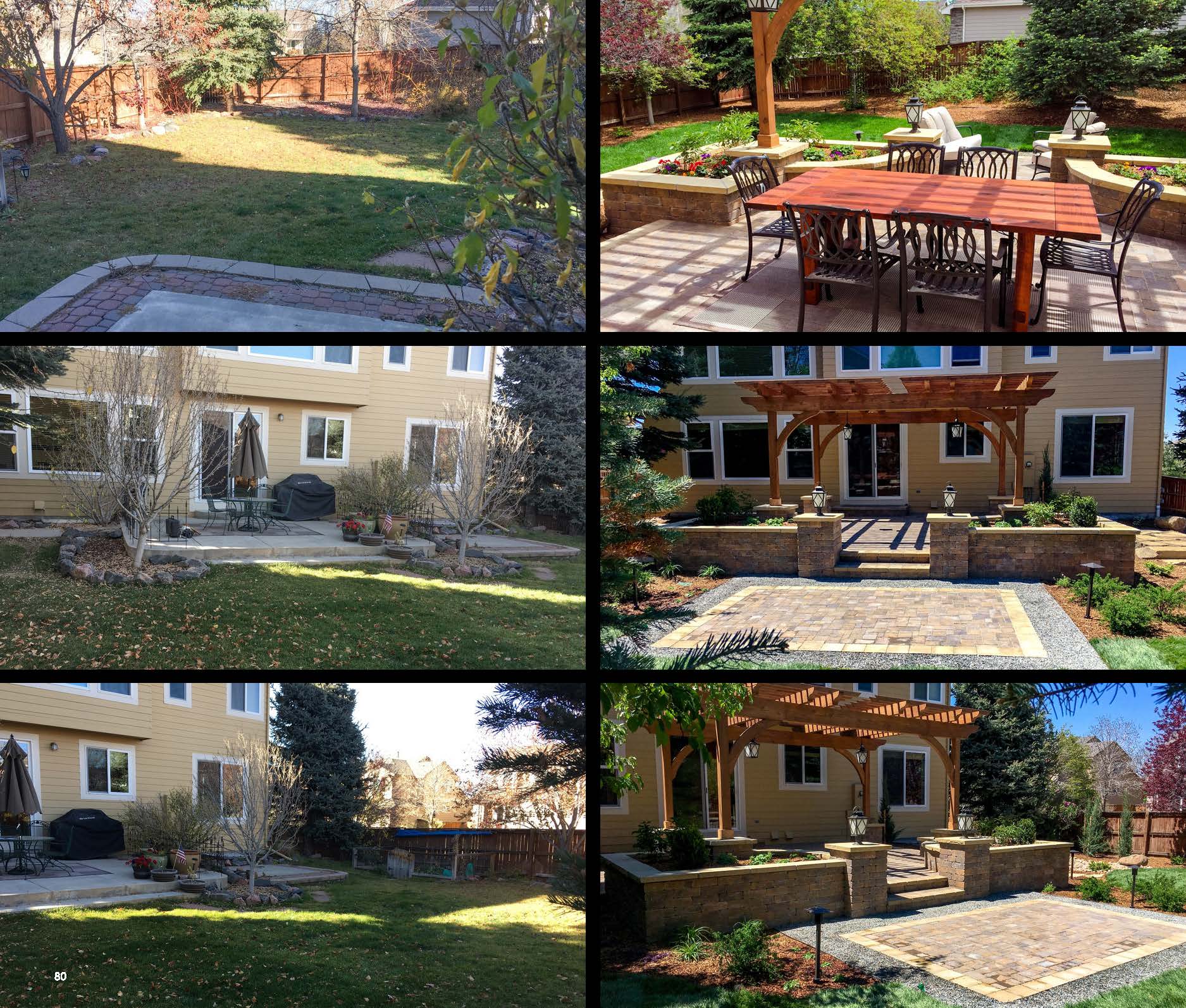 Before and after photo of a landscape project in greater Denver, Colorado.
