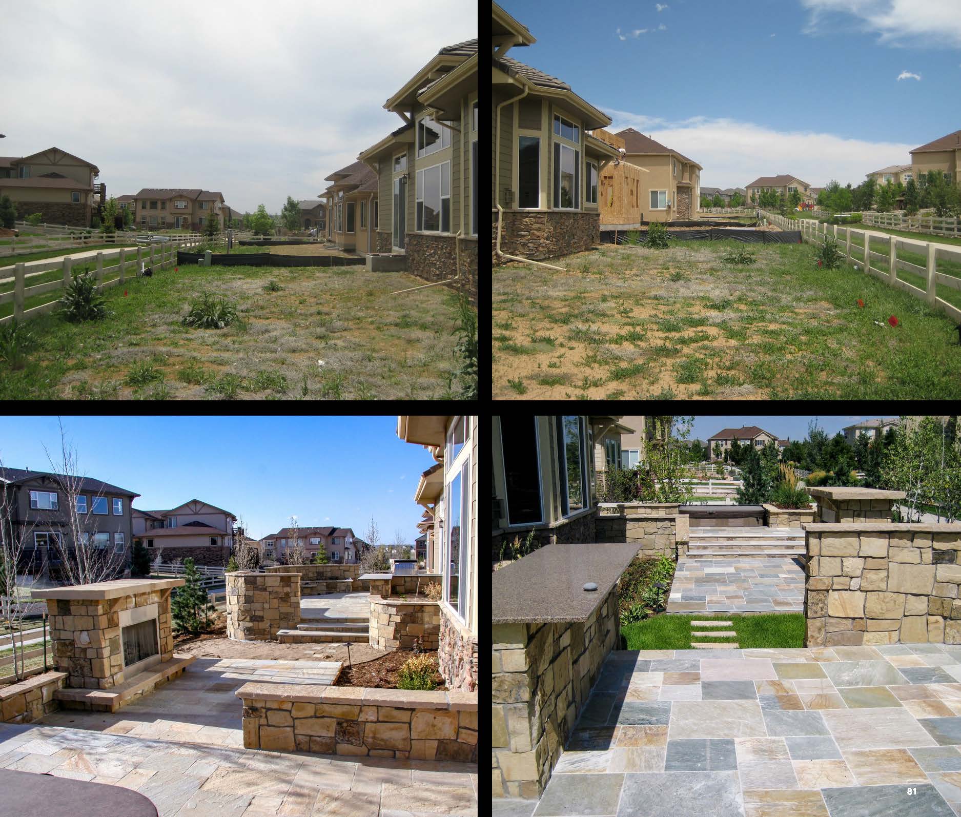 Before and after photo of a landscape project in greater Denver, Colorado.