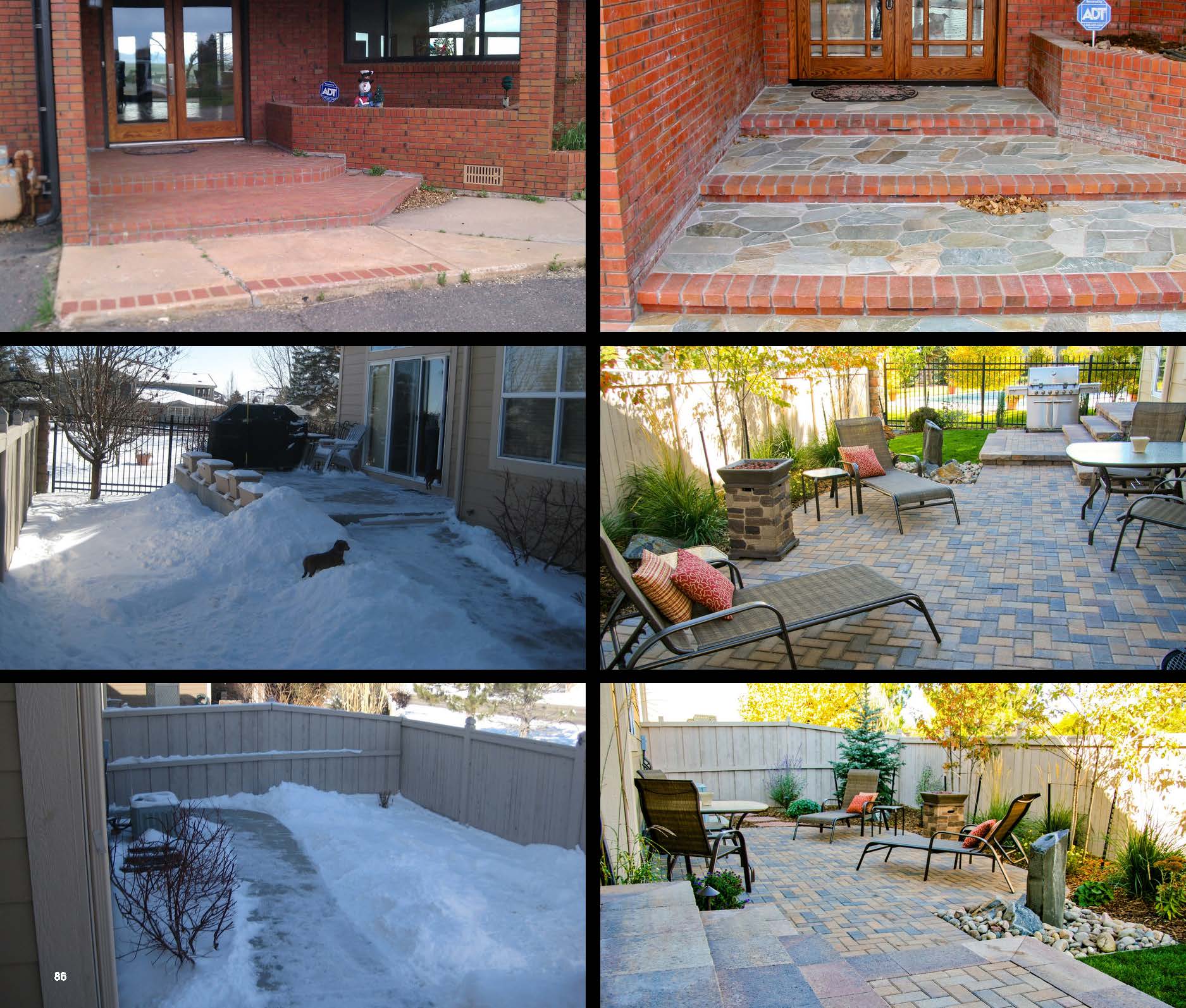 Before and after photo of a landscape project in greater Denver, Colorado.